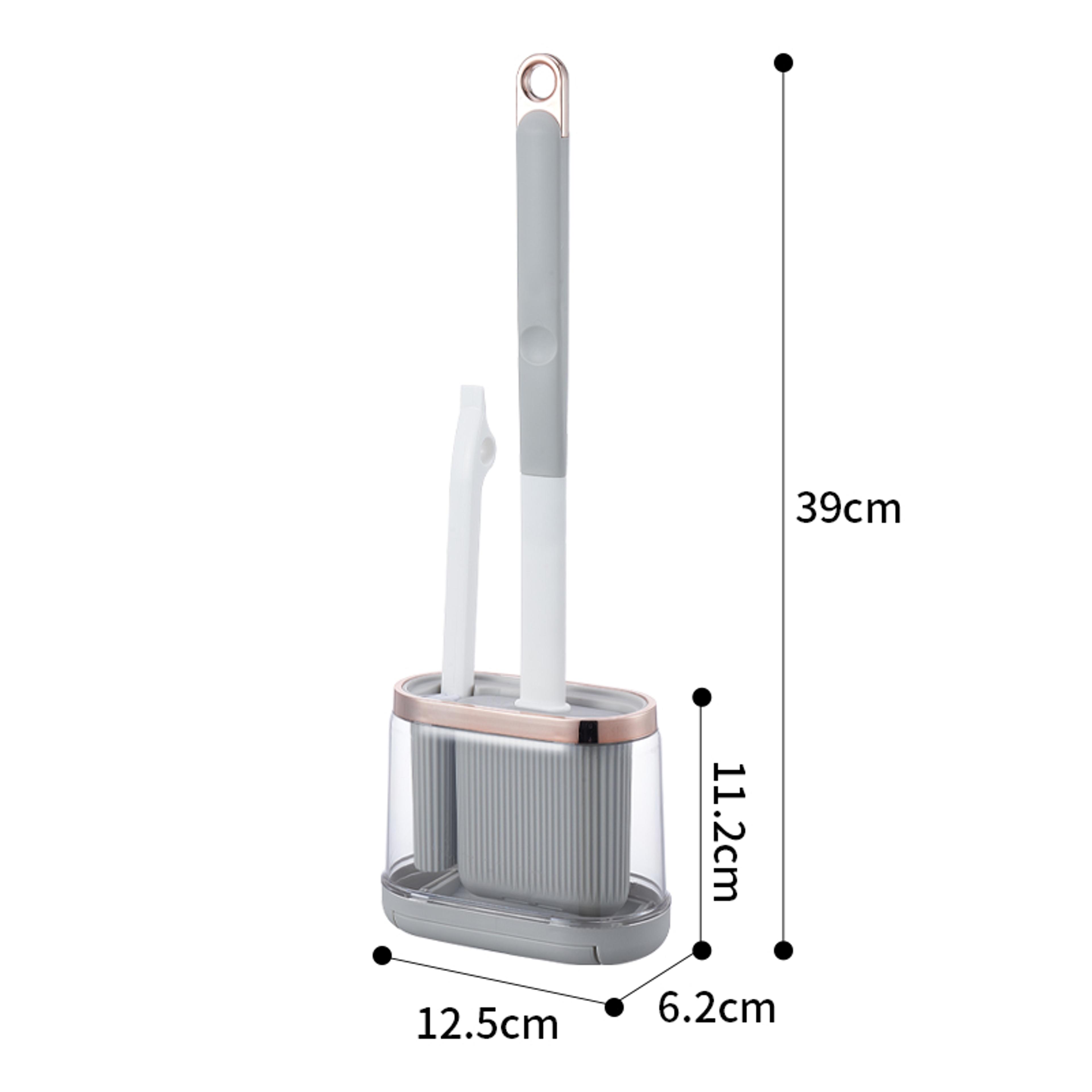Silicone Toilet Brush With Holder Long Handle Bathroom Cleaning Brush 6