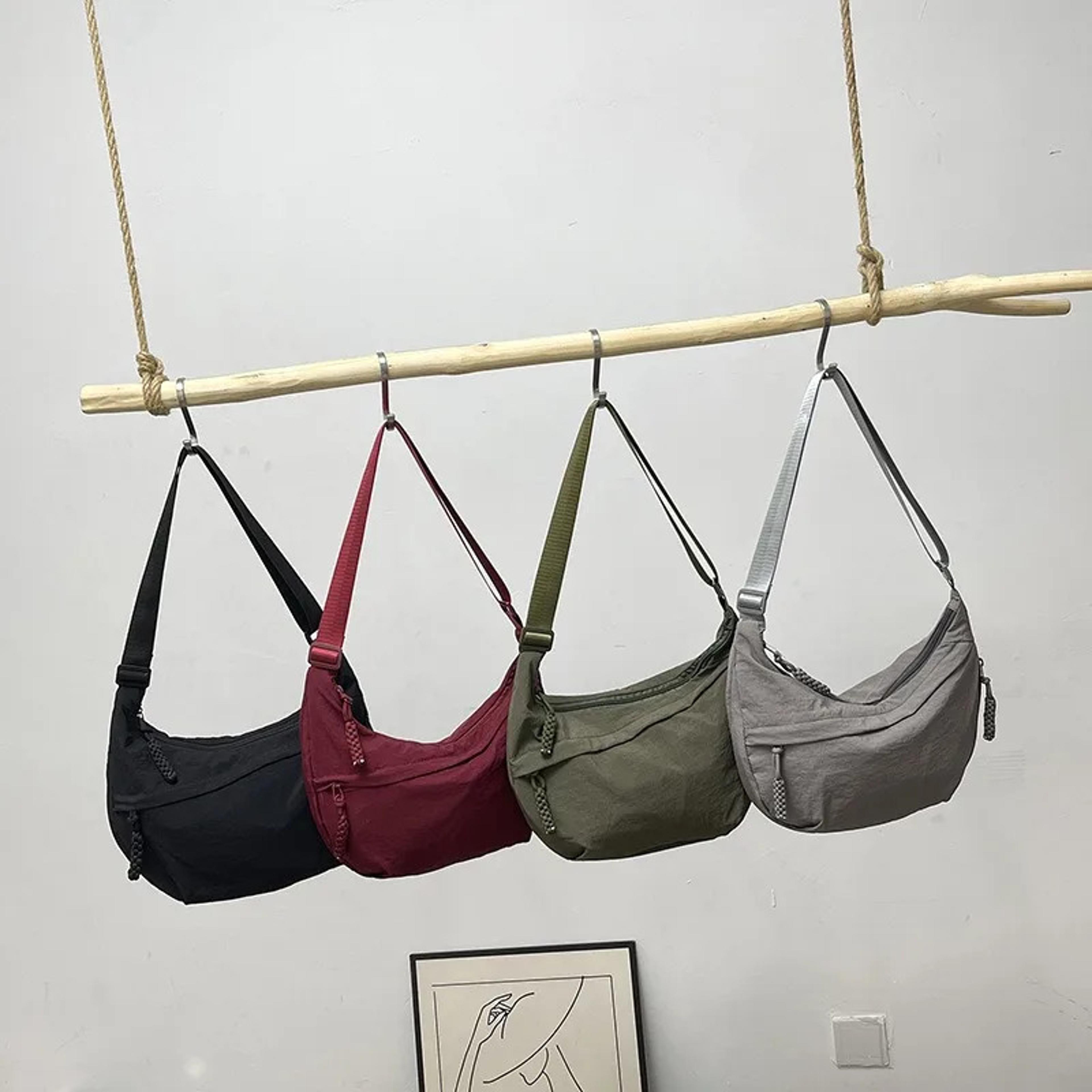 Minimalist Canvas Shoulder Bag For Women Everyday Dumpling Tote With Zipper Closure 3