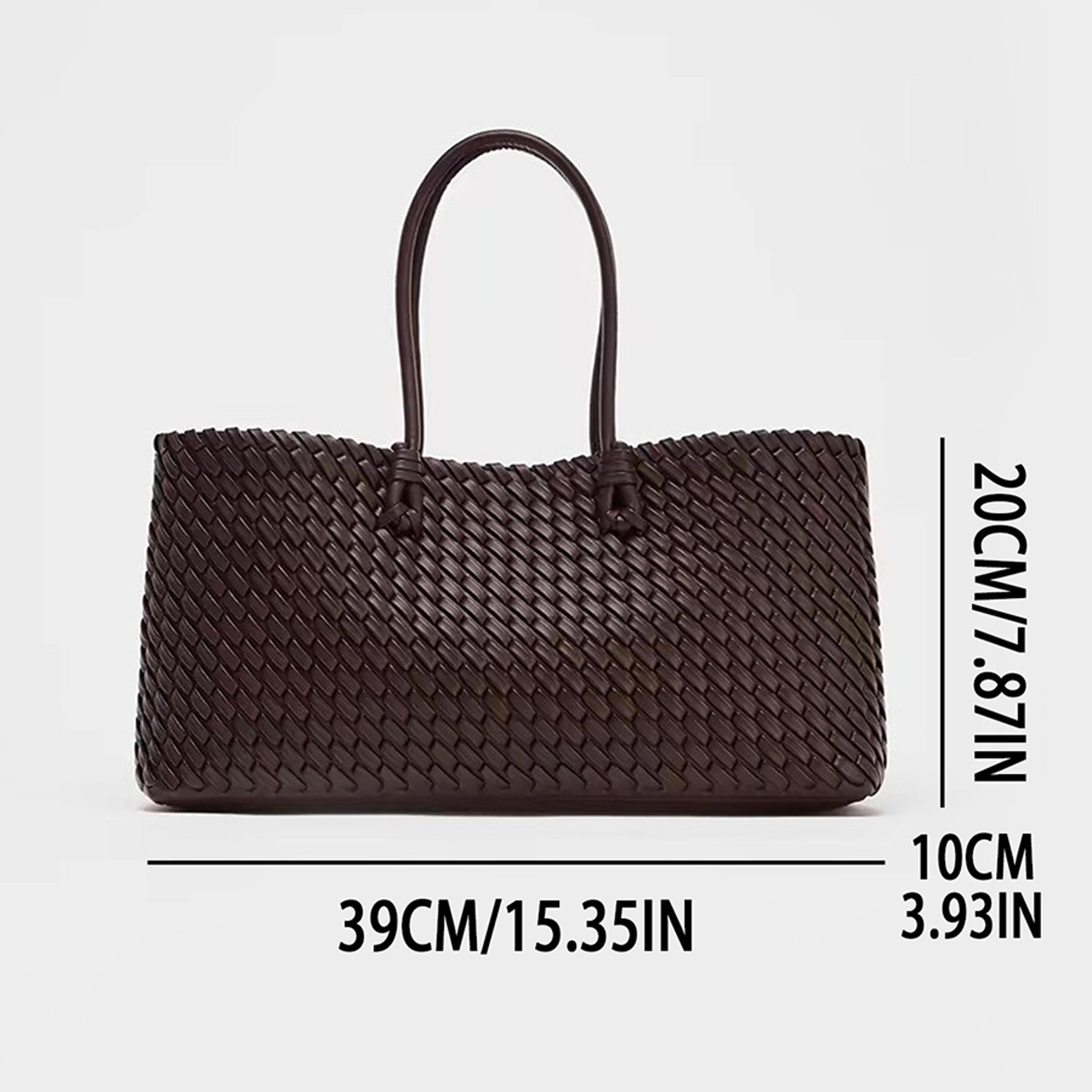 Large Woven Tote Bag For Women Fashion Shoulder Tote Bag With Extra Large Capacity For Work  Travel 5