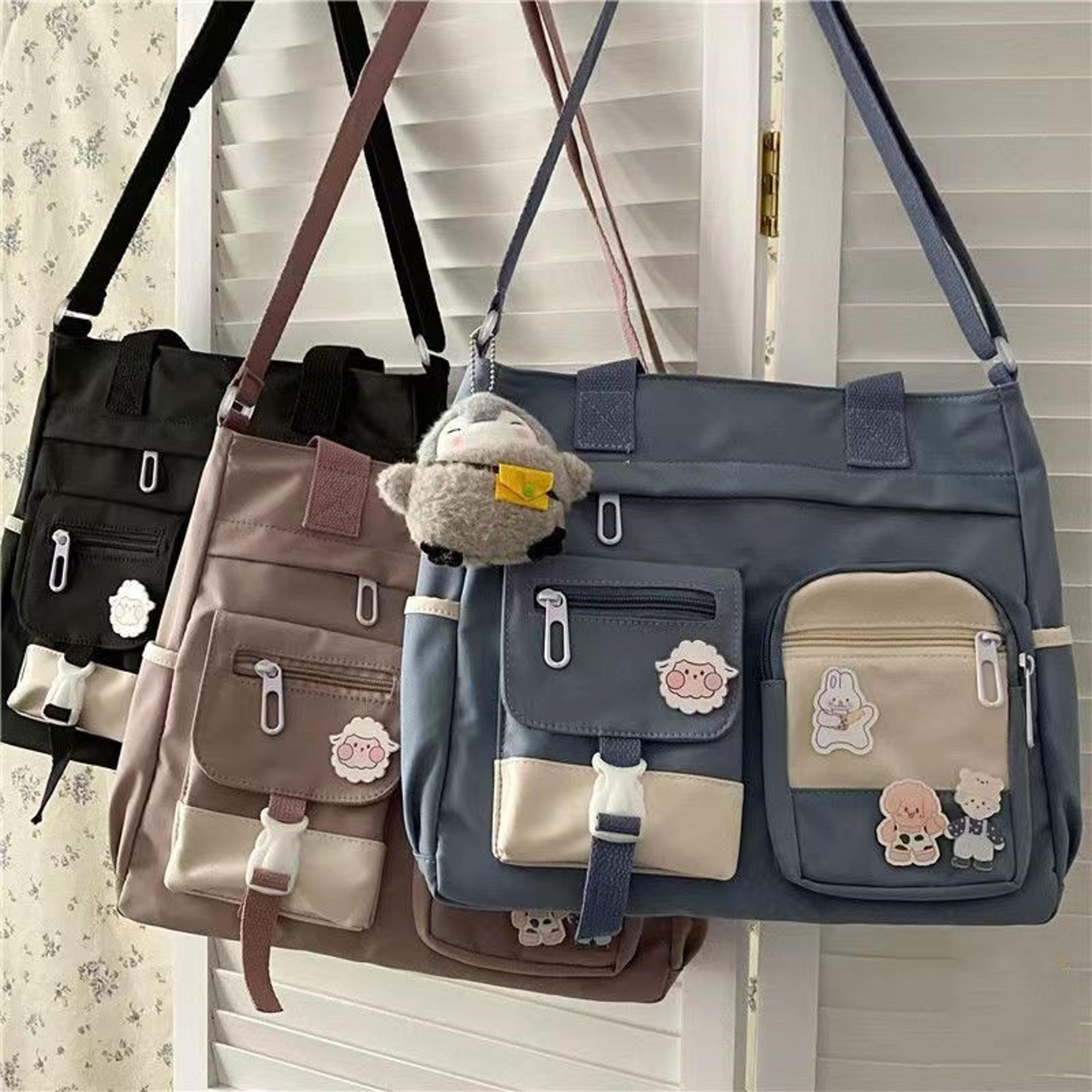 Waterproof Canvas Crossbody Bag For Women Large Capacity Nylon Messenger Tote 3