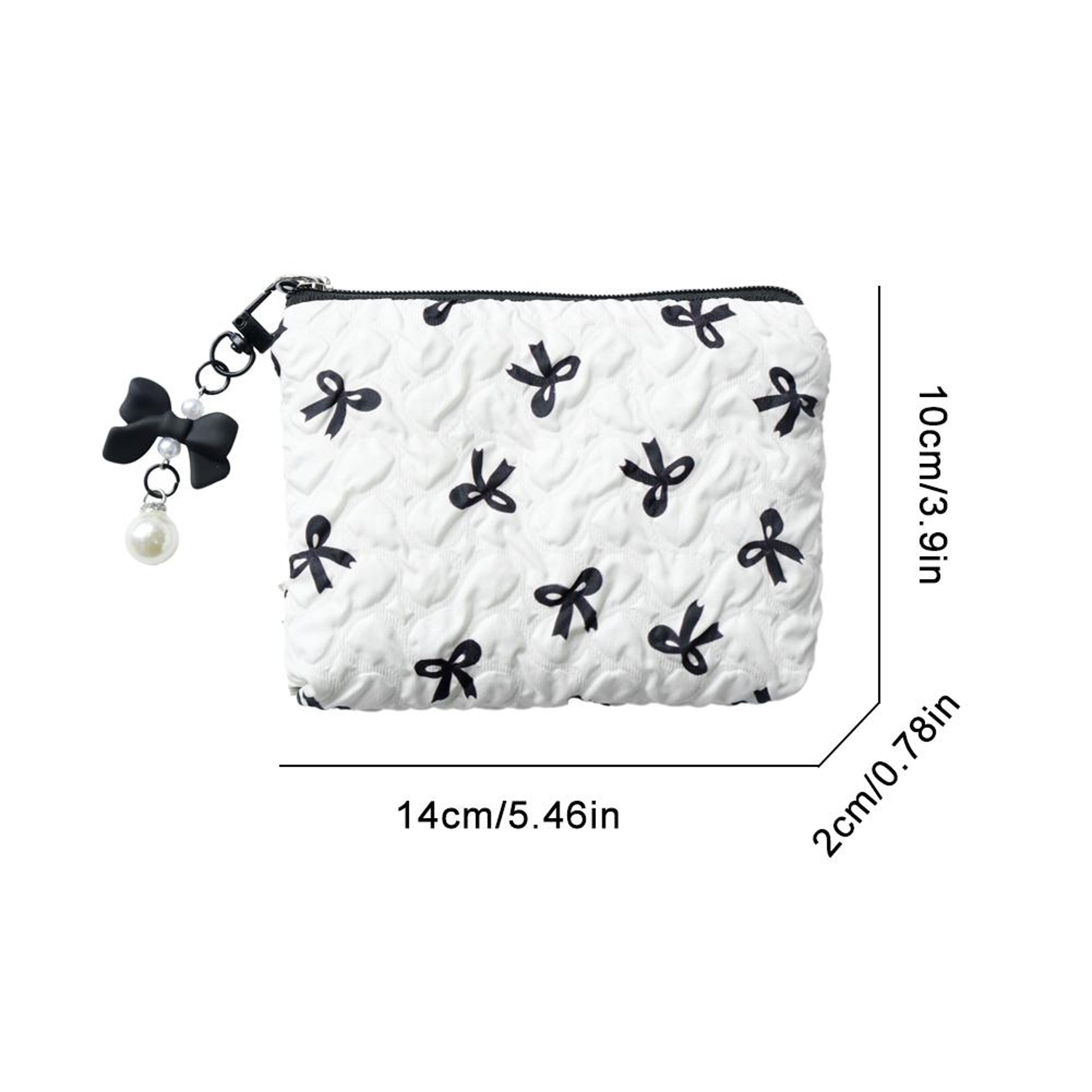 Large Capacity Canvas Makeup Bag With Bow Travel Cosmetic Organizer Pouch For Toiletries  Beauty Es 5
