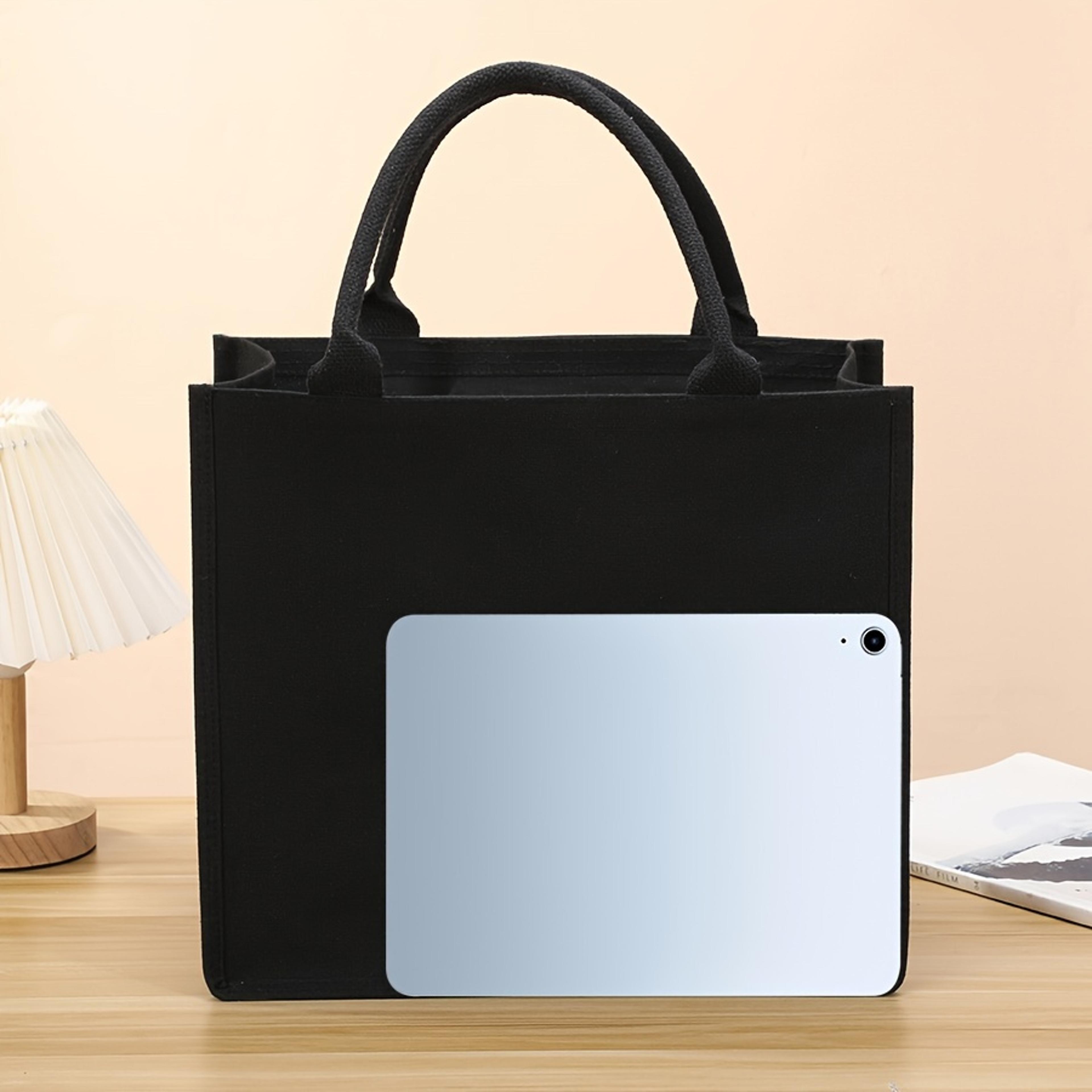 Large Capacity Canvas Tote Bag For Women  Men Thickened Everyday Shopping Handbag 4