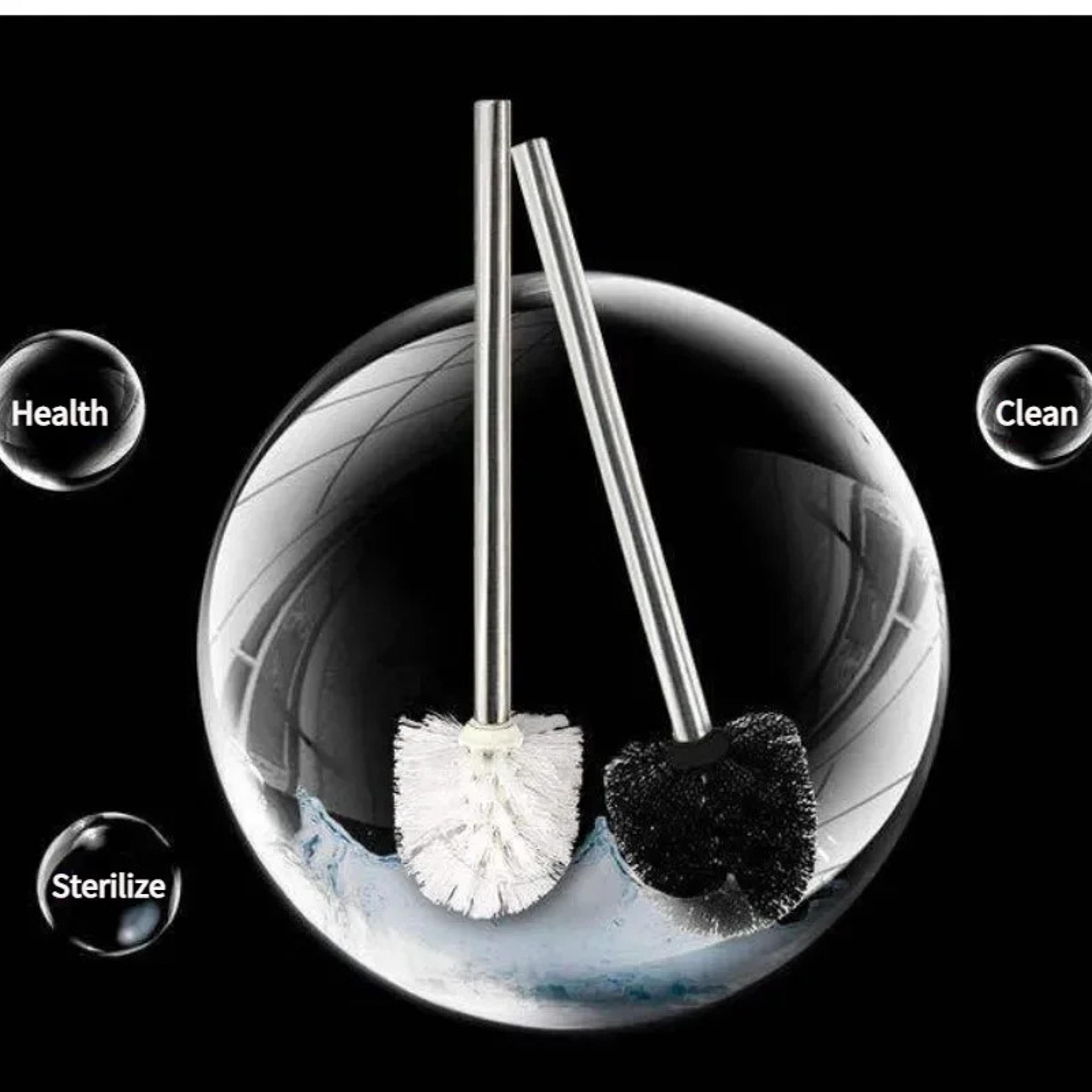 Japanese Stainless Steel Toilet Brush For Deep Cleaning Modern Bathroom 1