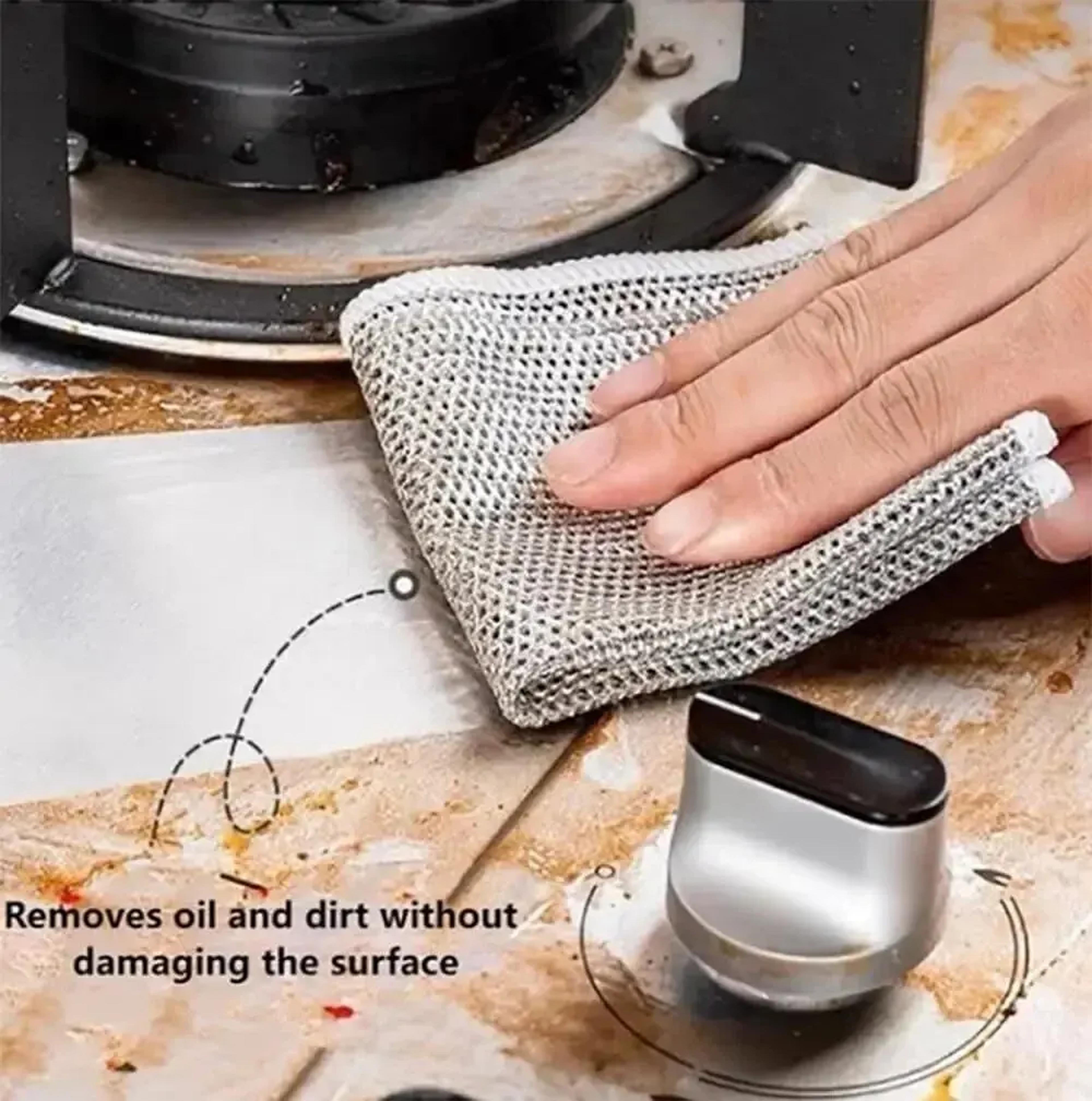 Magic Dishcloth Silver Wire Cleaning Cloth Set Thickened Microfiber Kitchen Scrubbing Towels 1