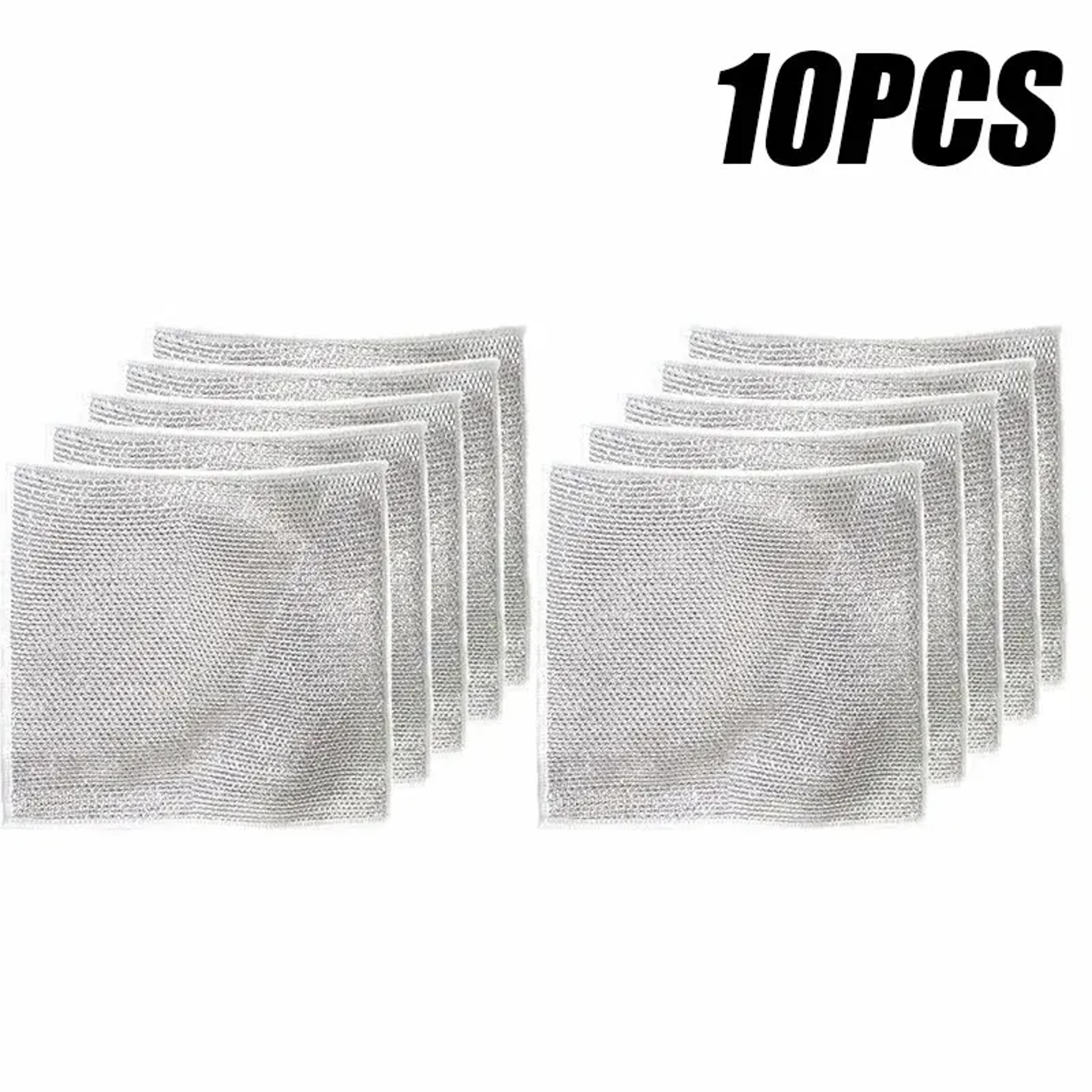 Magic Dishcloth Silver Wire Cleaning Cloth Set Thickened Microfiber Kitchen Scrubbing Towels 6