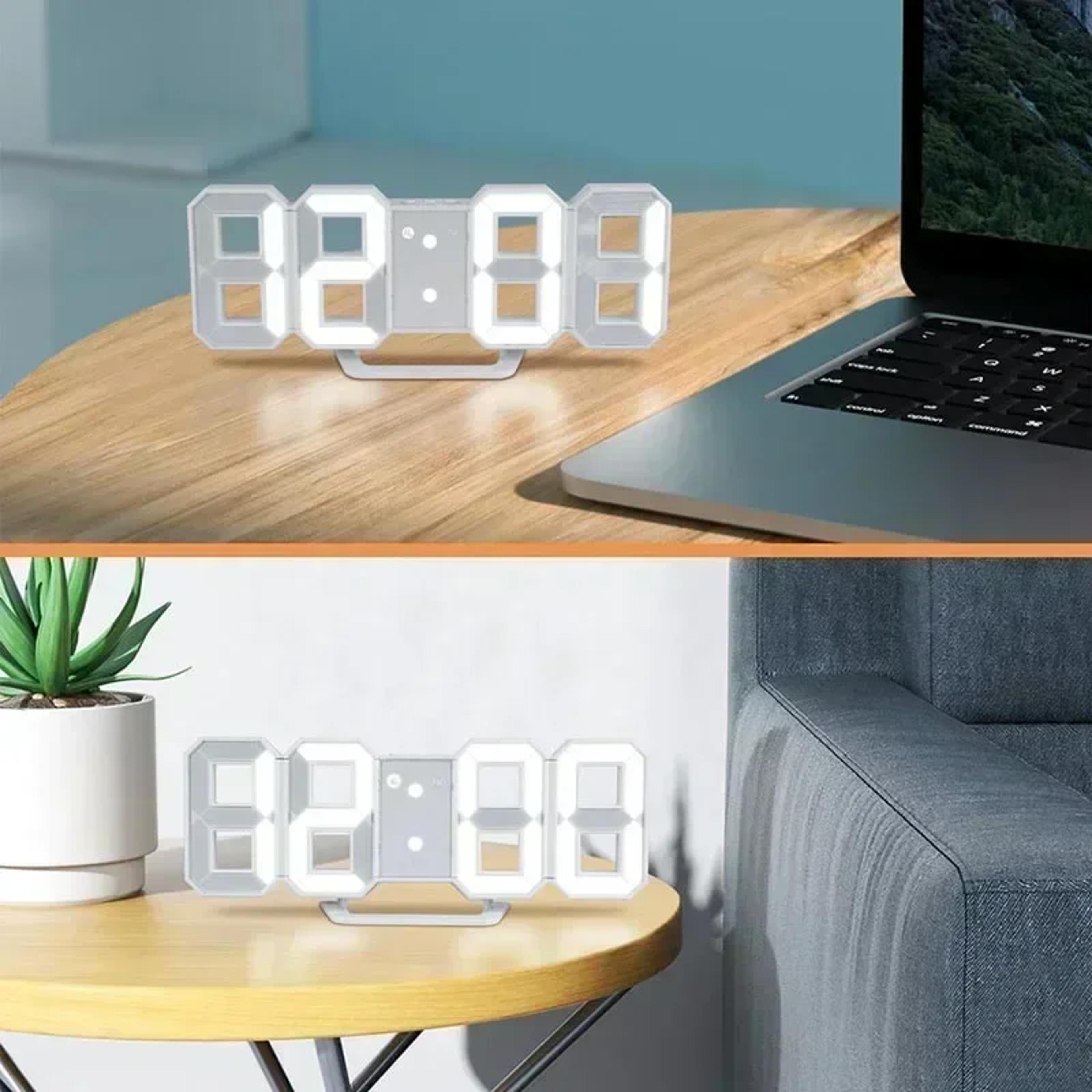 Modern LED Digital Wall Clock With Alarm  Desk Stand For Bedroom Office  Home Decor 3