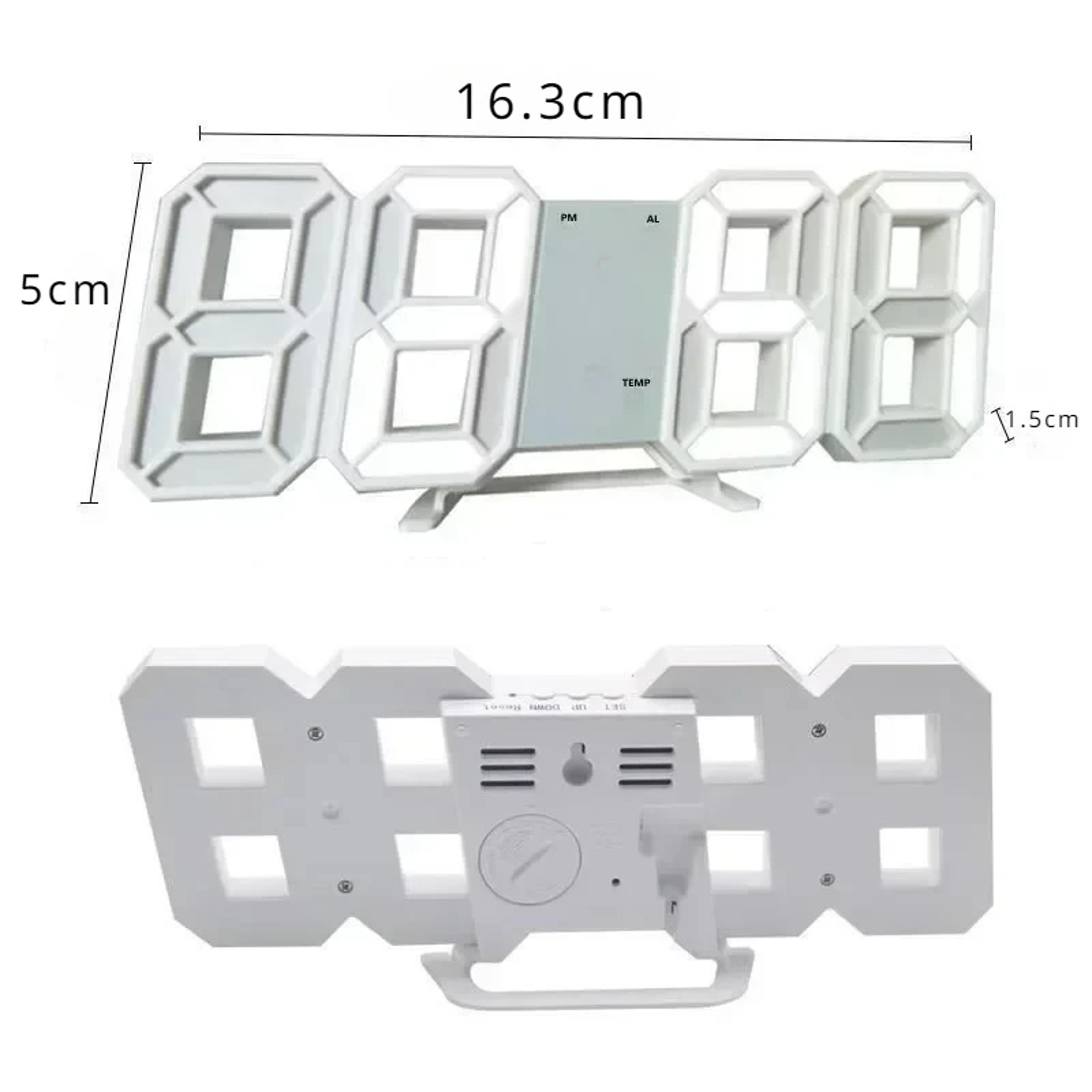 Modern LED Digital Wall Clock With Alarm  Desk Stand For Bedroom Office  Home Decor 6