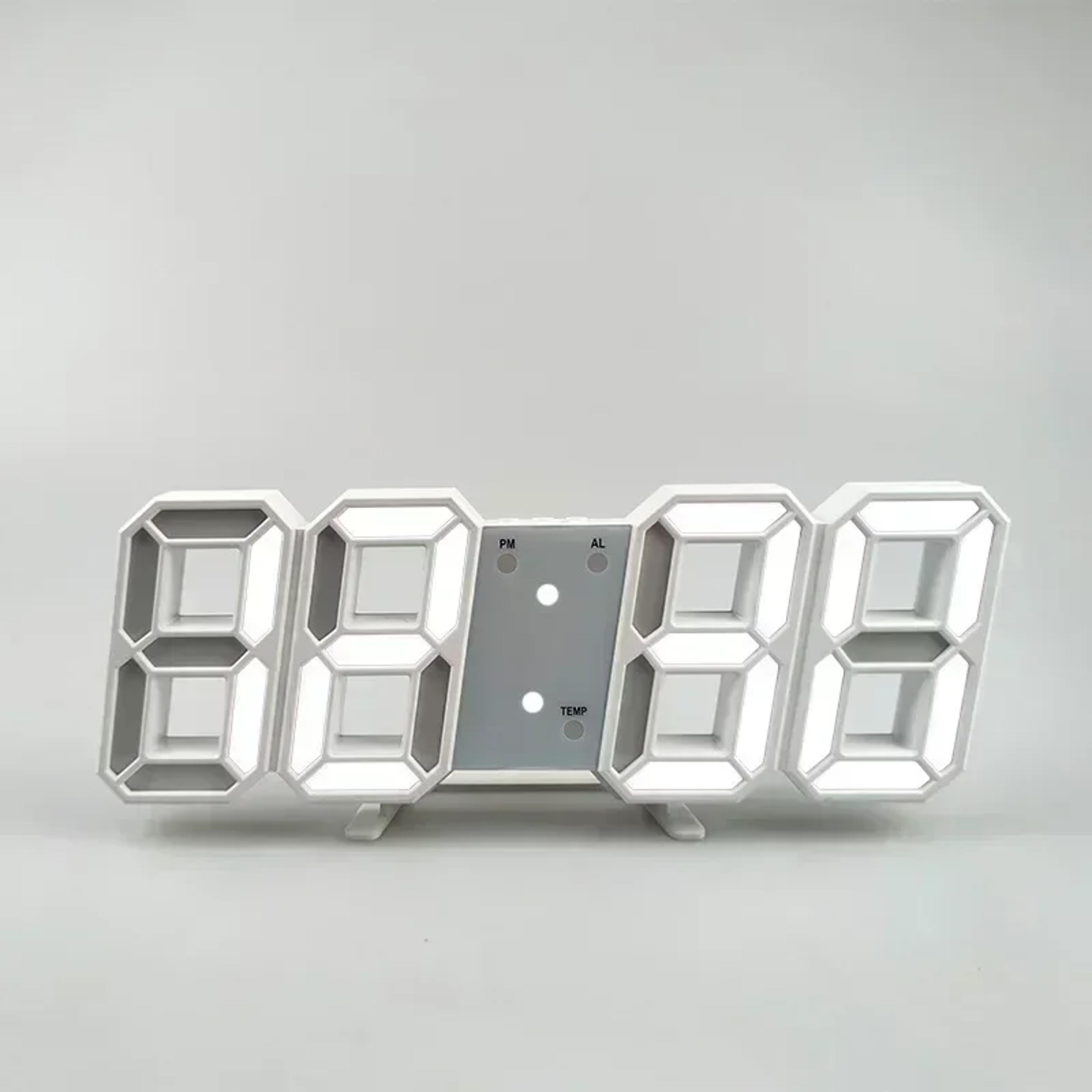 Modern LED Digital Wall Clock With Alarm  Desk Stand For Bedroom Office  Home Decor 9