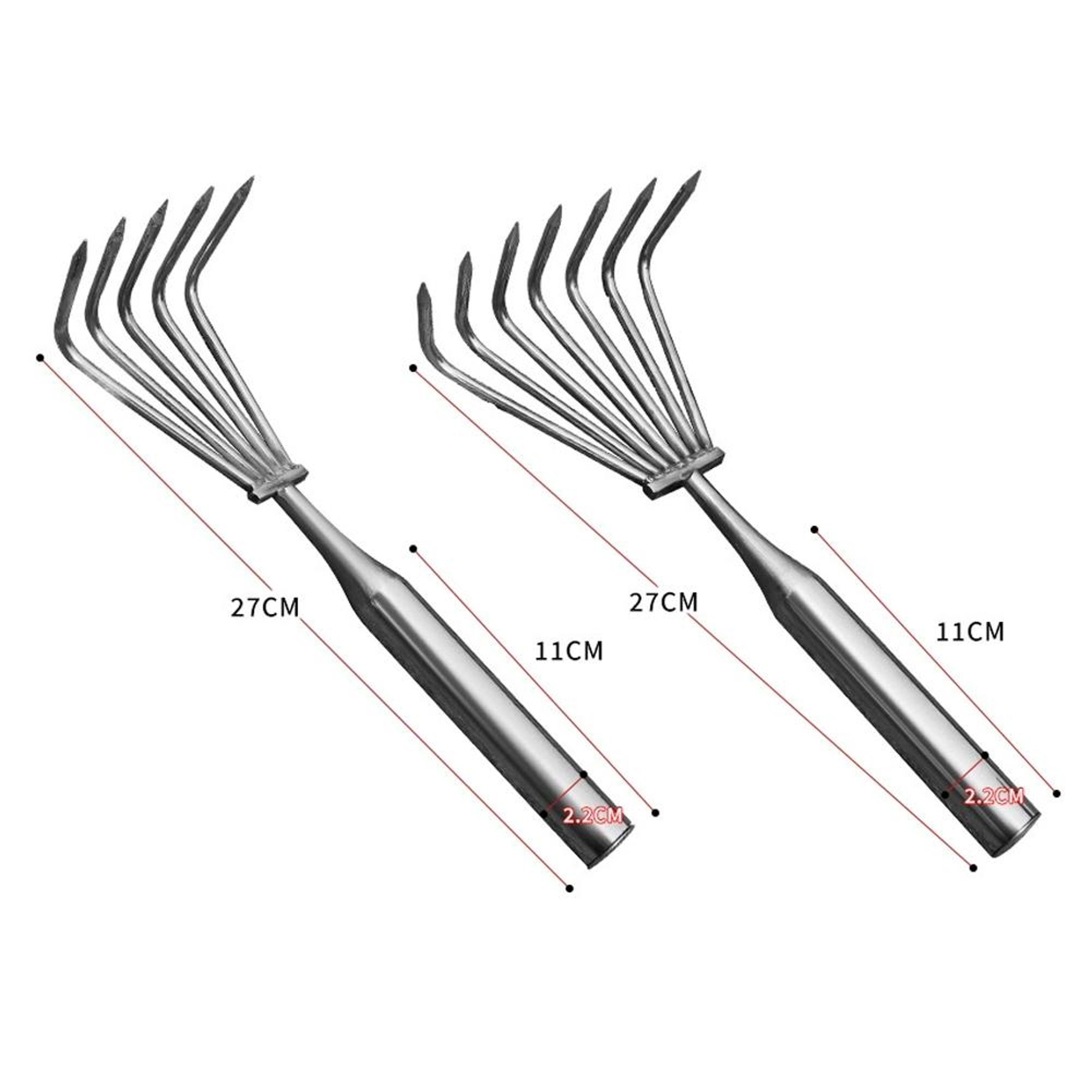 Stainless Steel Hand Rake Garden Cultivator For Soil Loosening 6