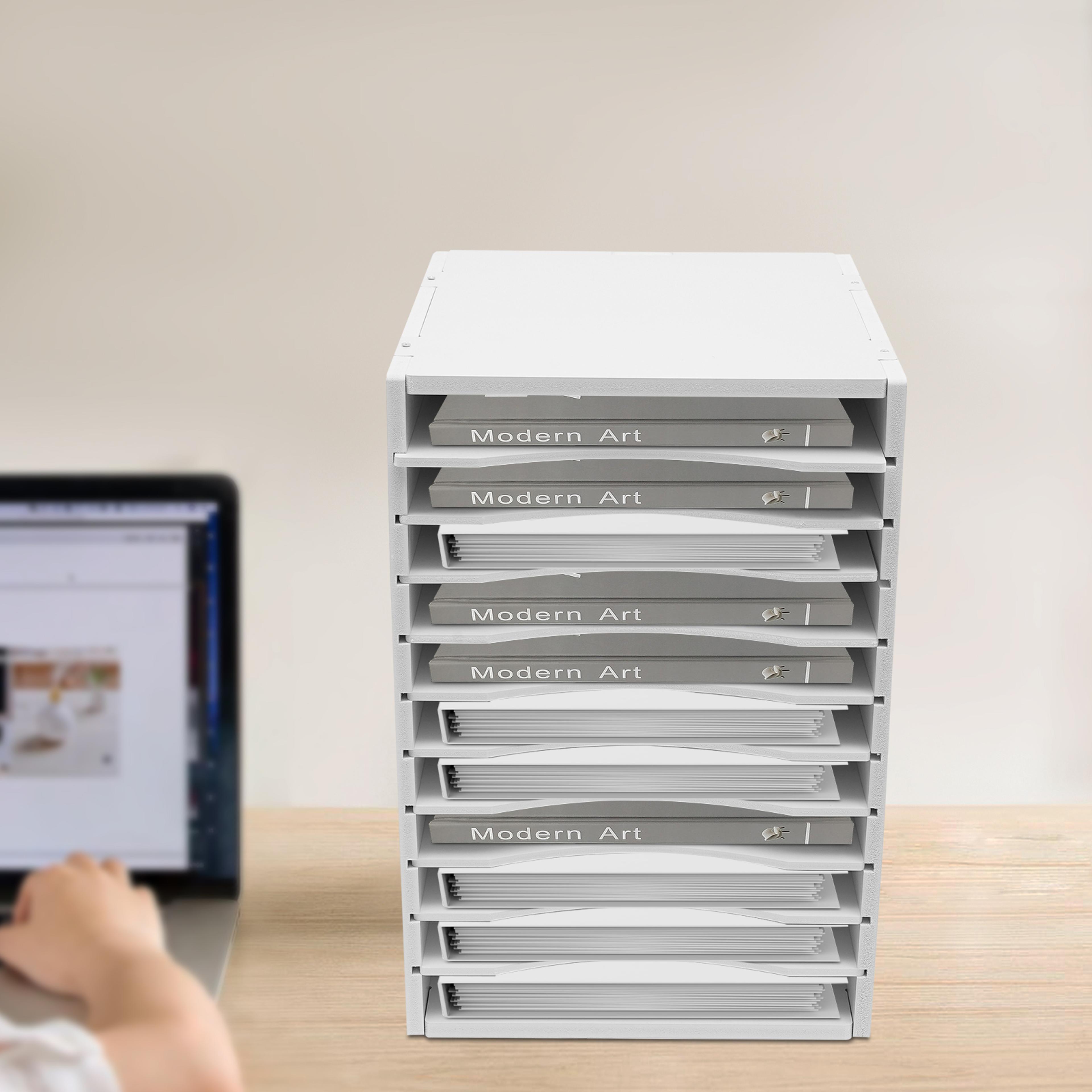 compartment desktop file organizer vertical paper sorter for office, classroom and home