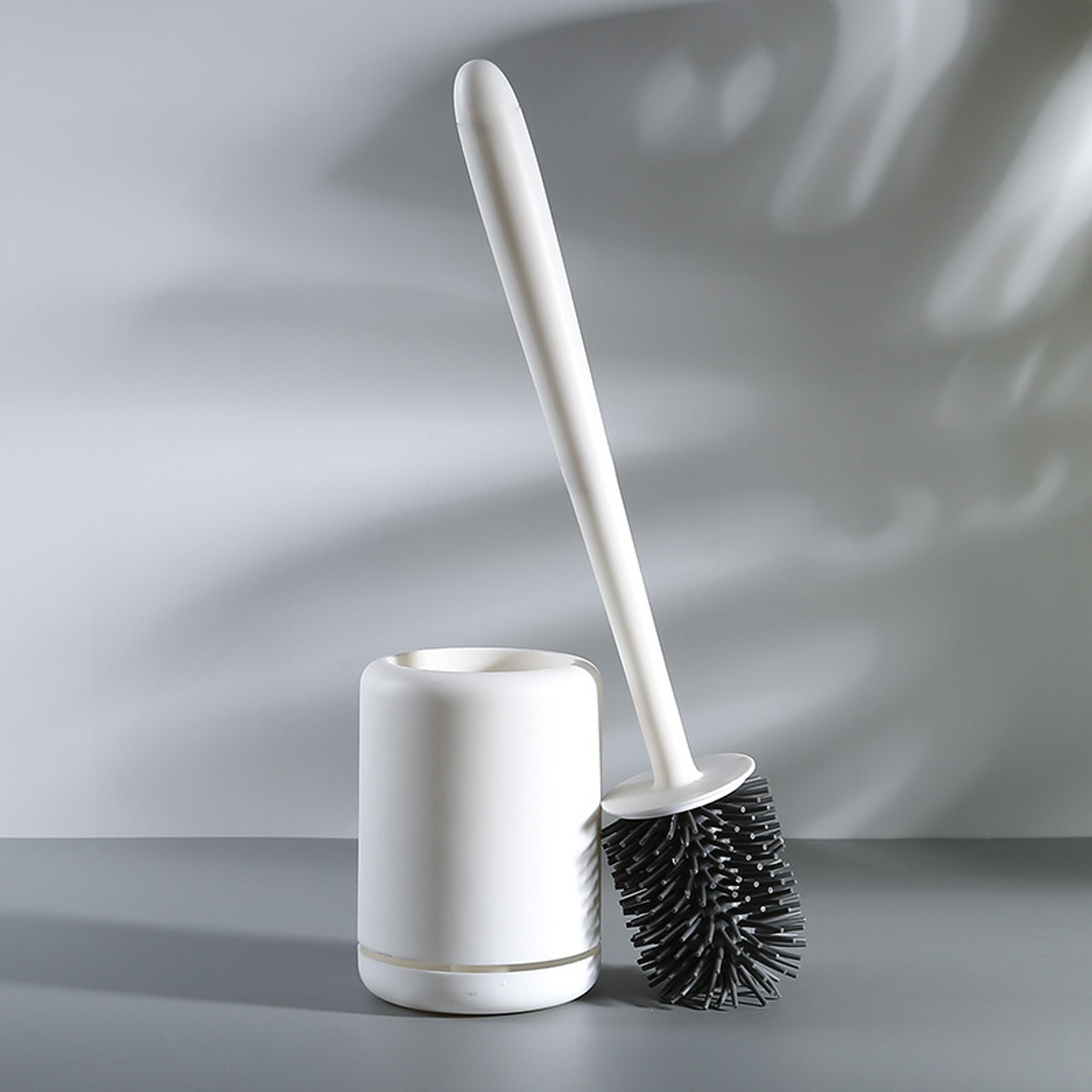 Quick Dry Silicone Toilet Brush With Wall Mount Holder 6