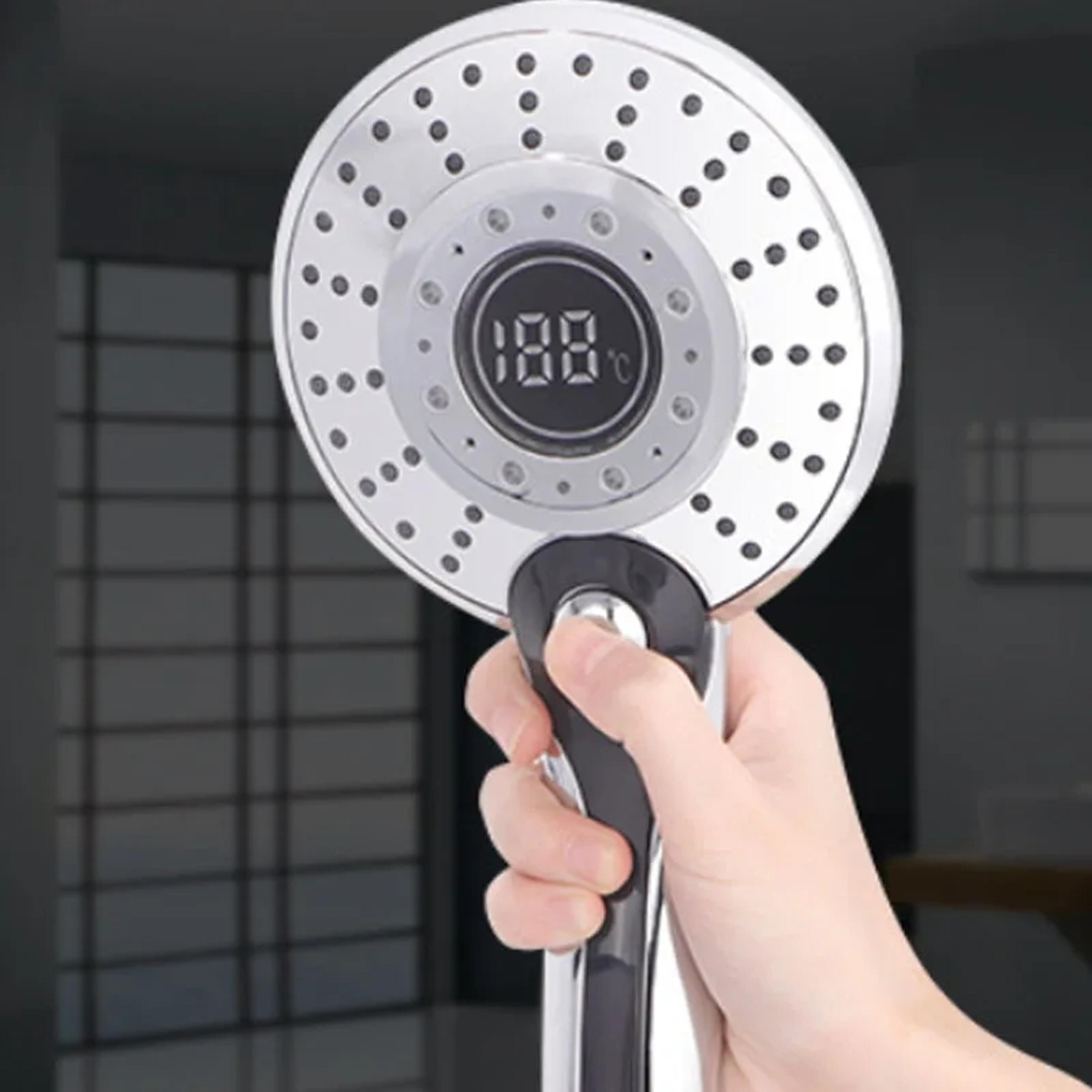 LED Shower Head Digital Temperature Display Mode Water Saving Shower Sprayer 2