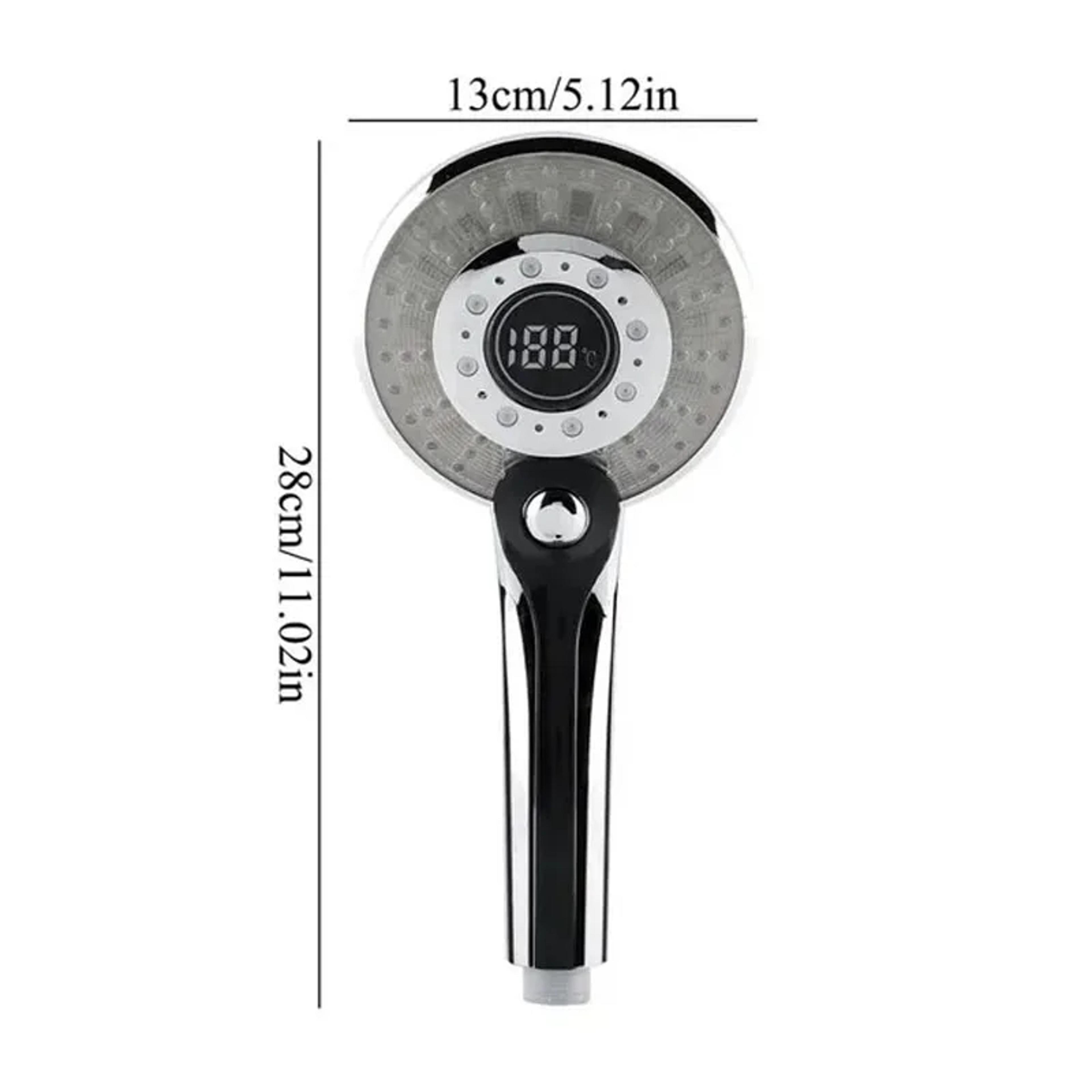LED Shower Head Digital Temperature Display Mode Water Saving Shower Sprayer 4