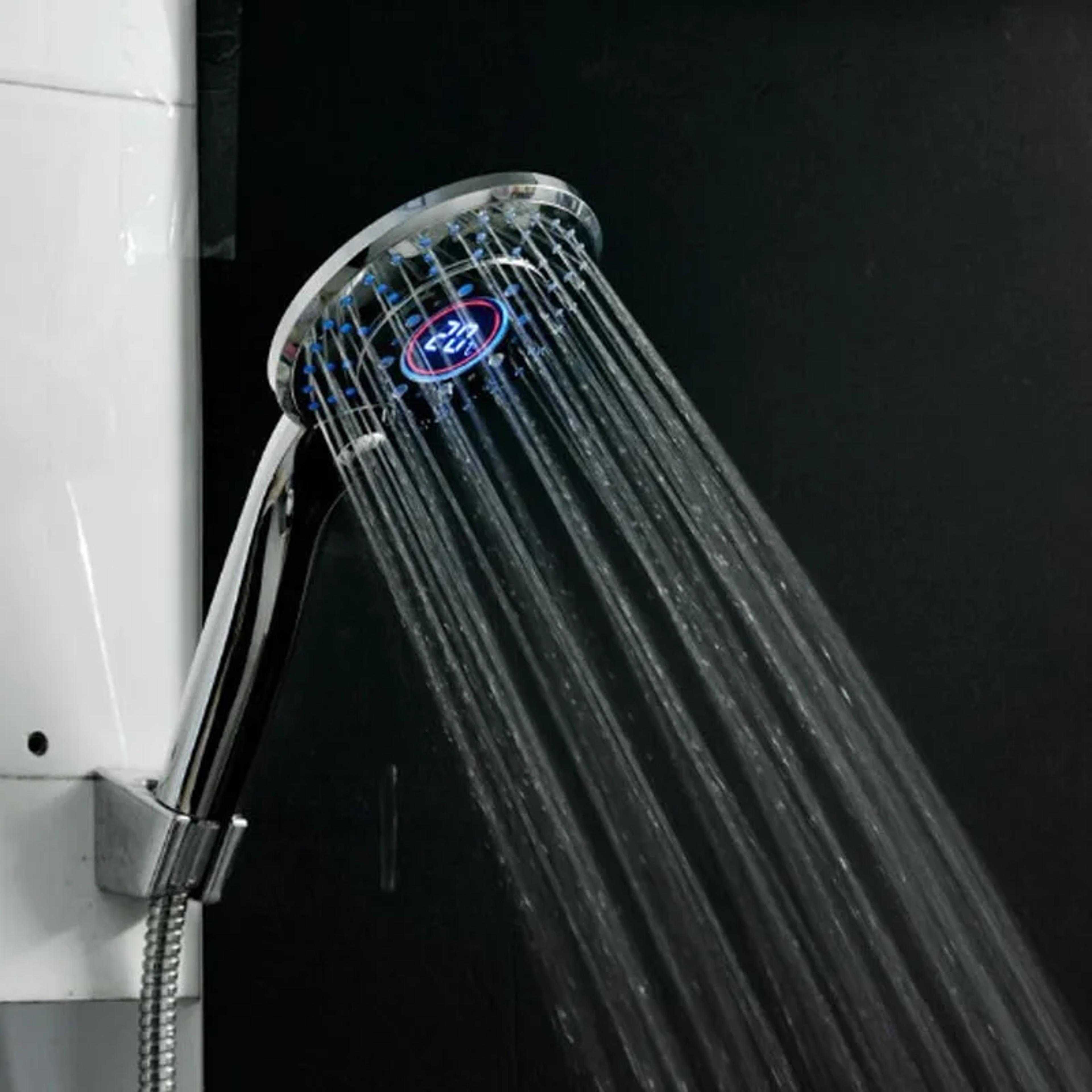 LED Shower Head Digital Temperature Display Mode Water Saving Shower Sprayer 5
