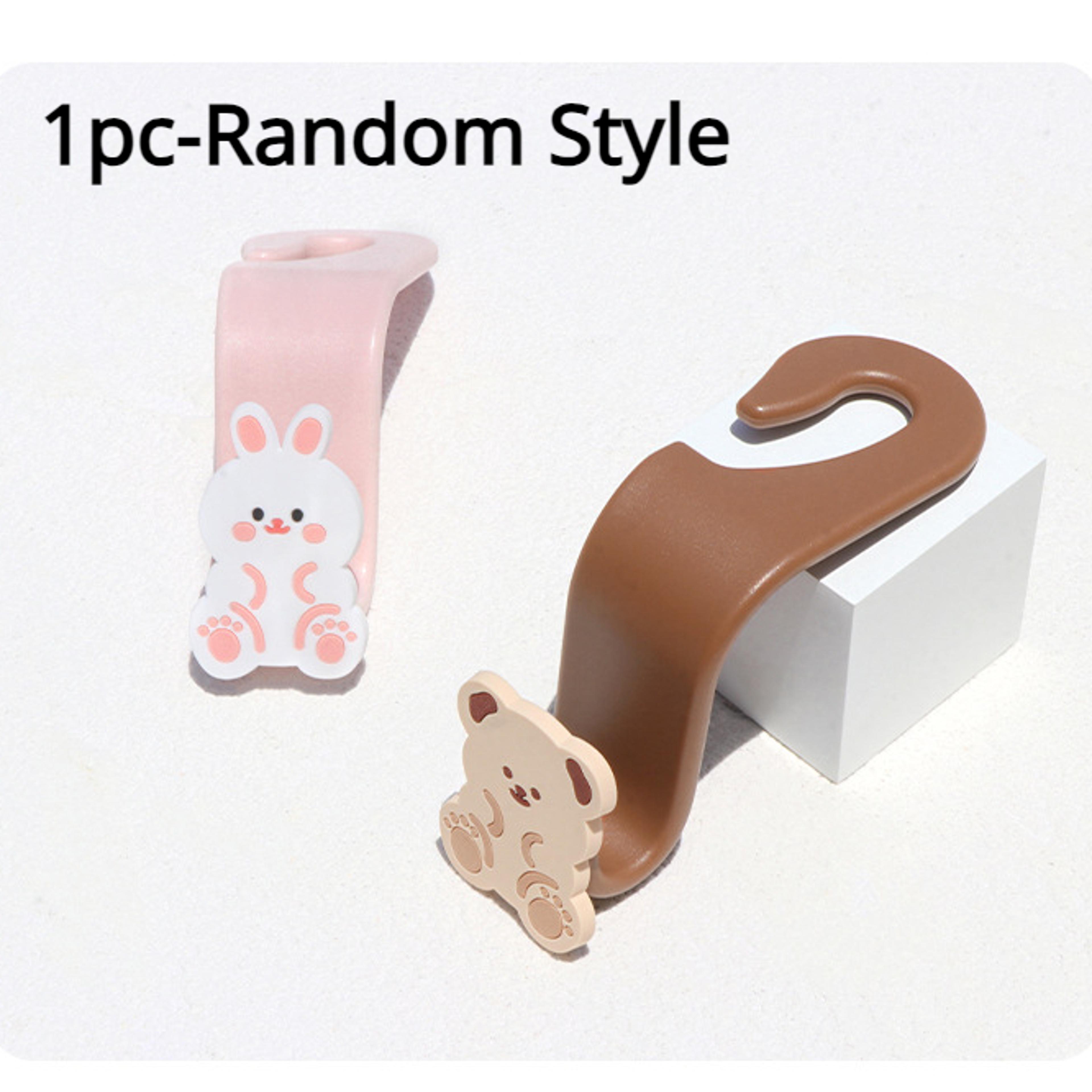 Cute Bear Bunny Car Headrest Hooks For Bags And Purses 7