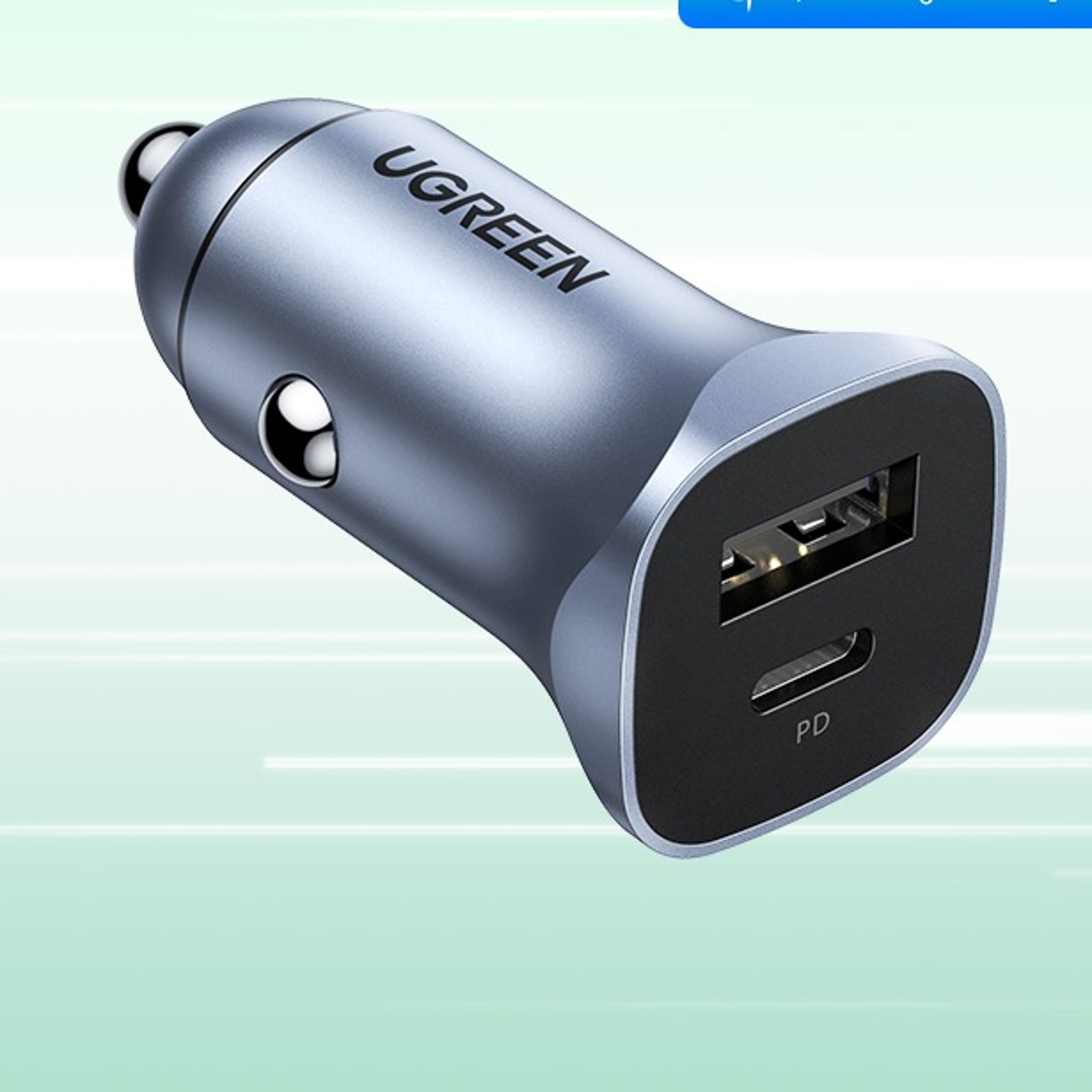 dual port usb c car charger with pd and quick charge