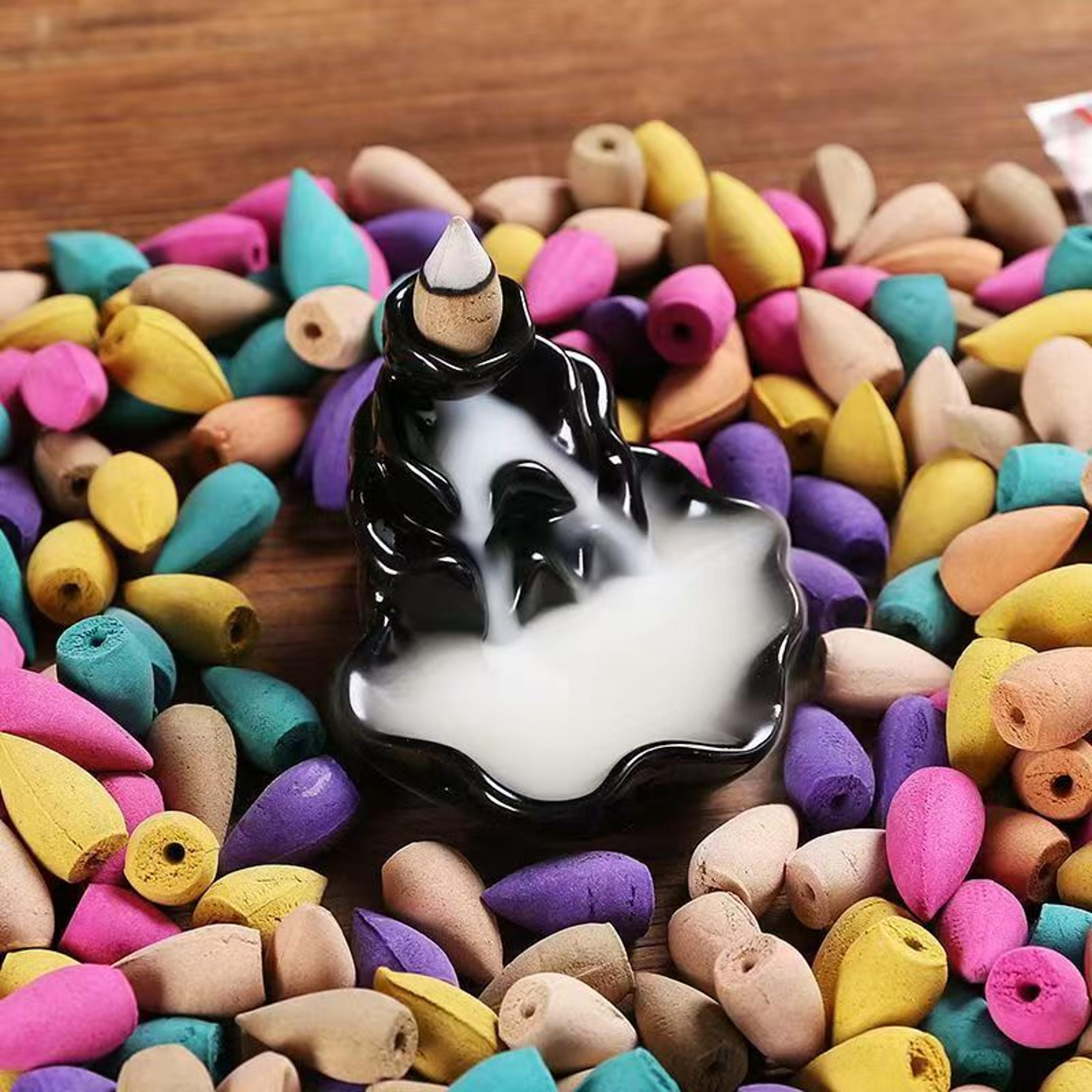 piece backflow incense cones with sandalwood and agarwood scent