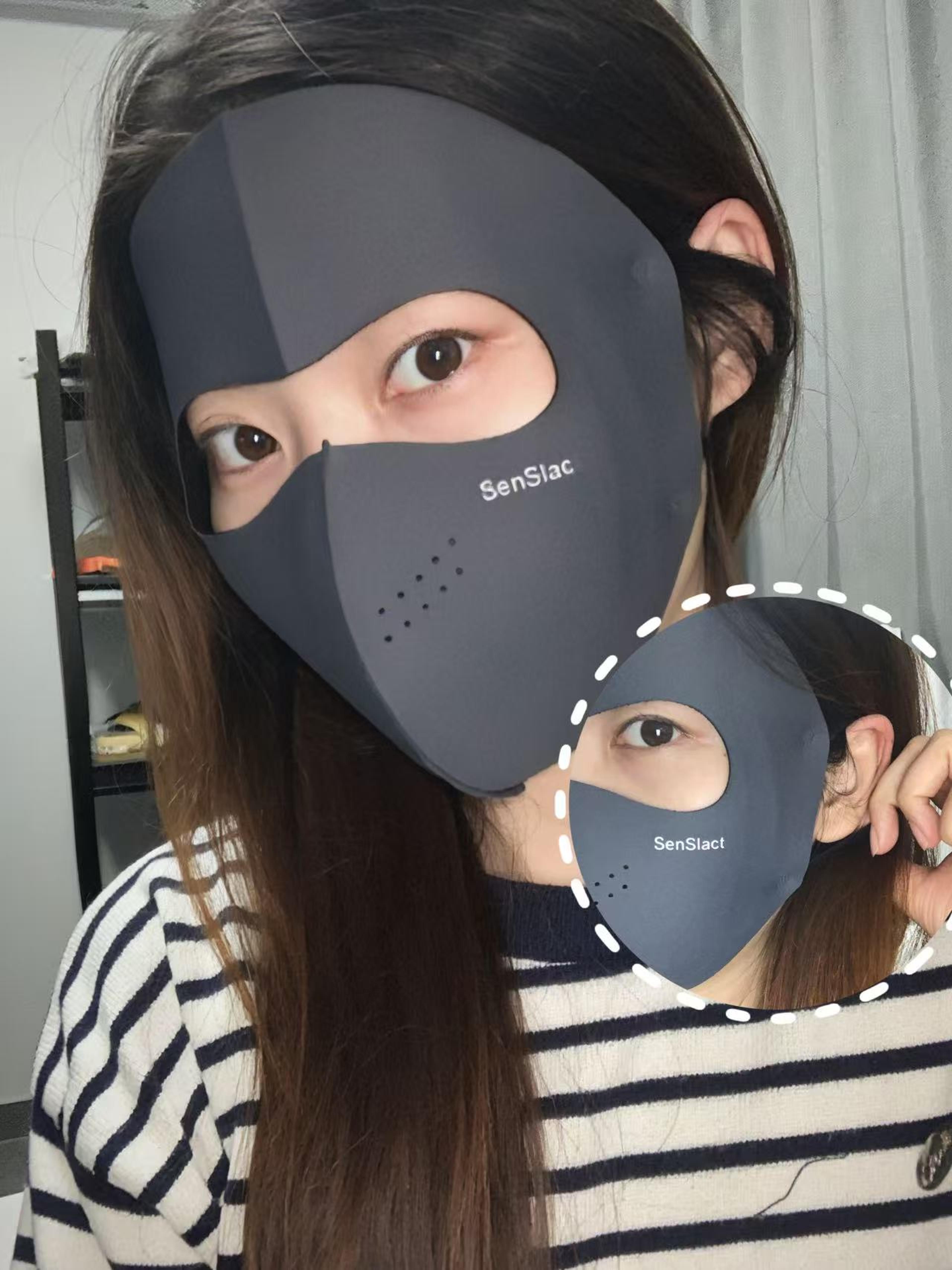 winter full face cycling mask warm thickened polyester outdoor face cover