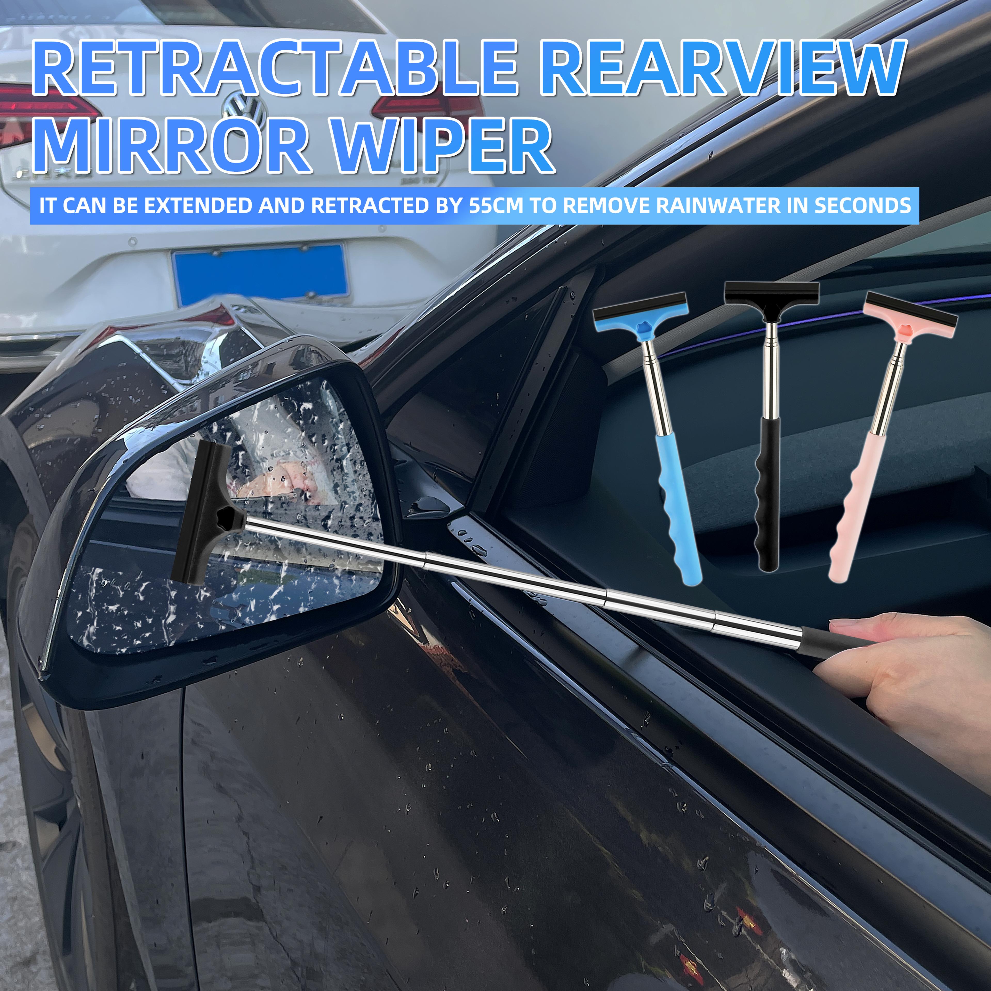 telescopic car rearview mirror wiper glass cleaning brush