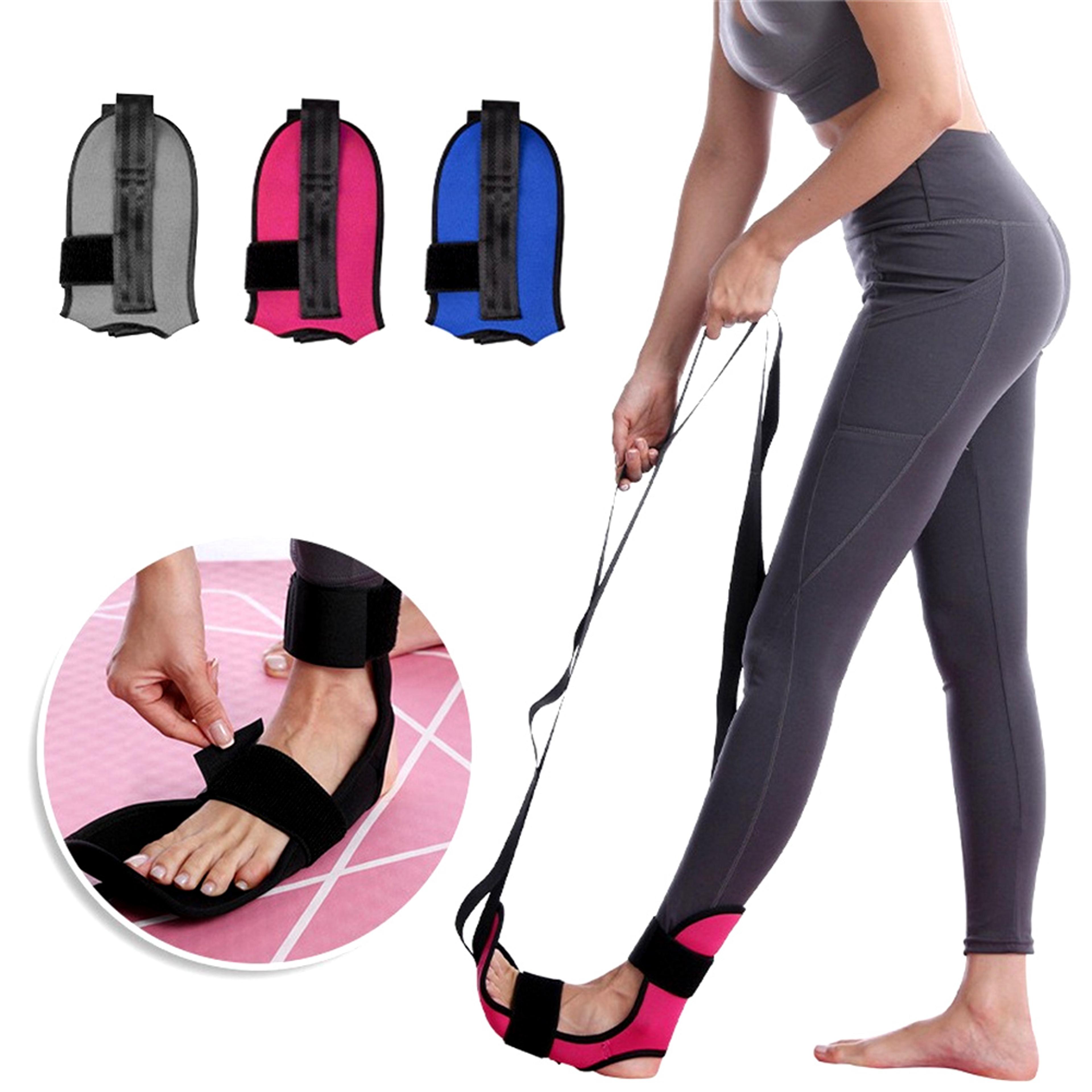 segmented yoga stretching strap for leg and ankle flexibility training