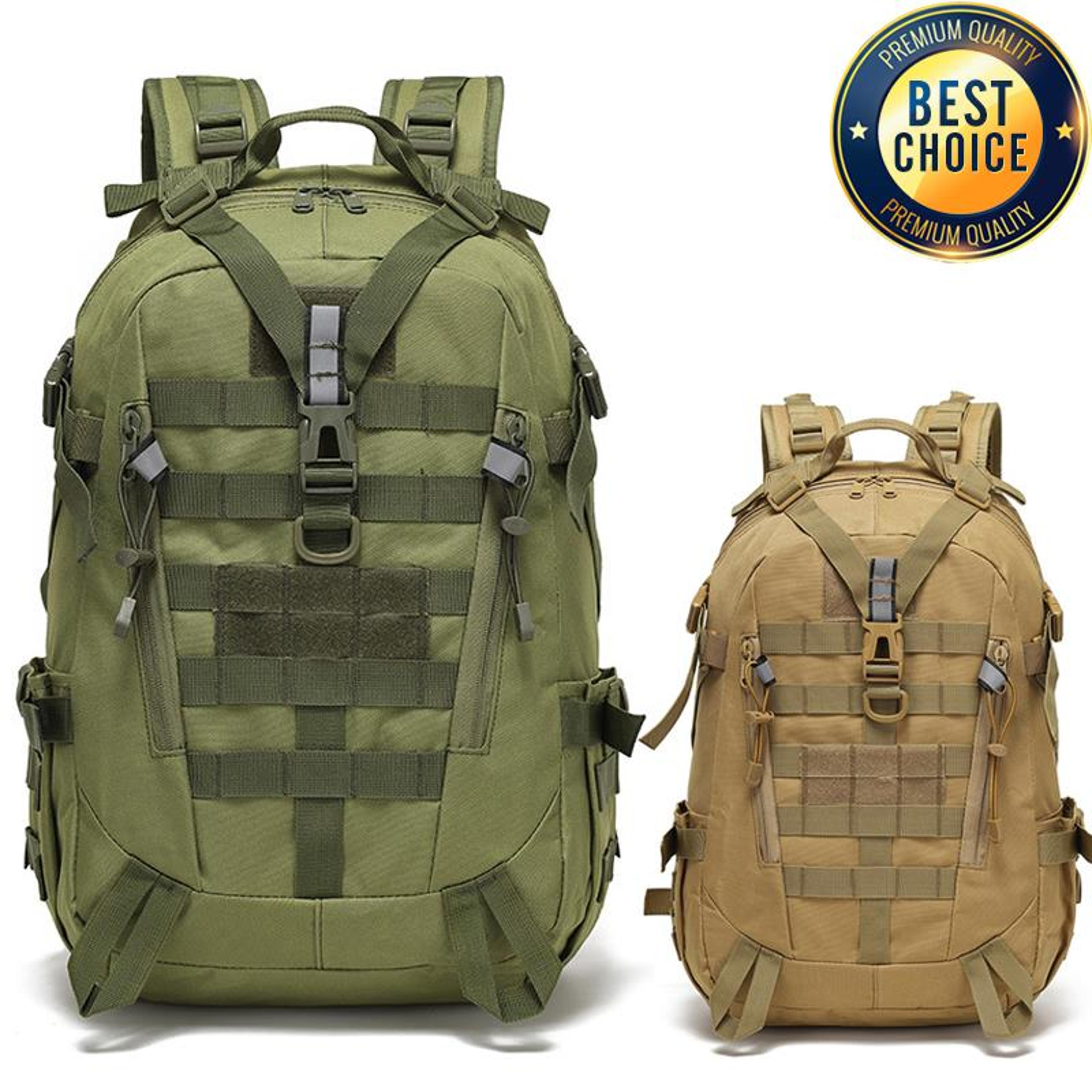 waterproof tactical backpack with molle design and reflective details