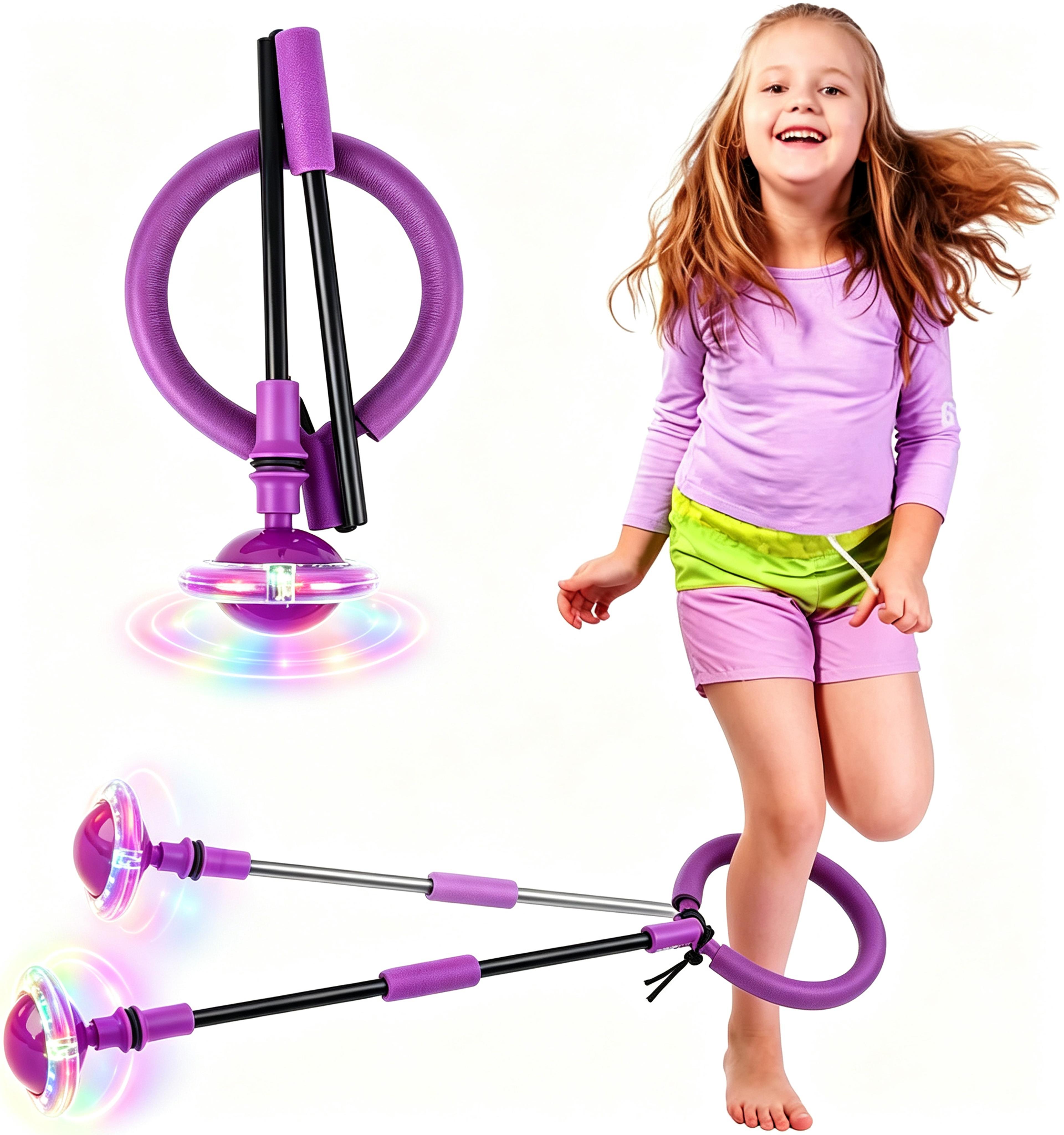 foldable flash wheel swing skip ball for kids and adults