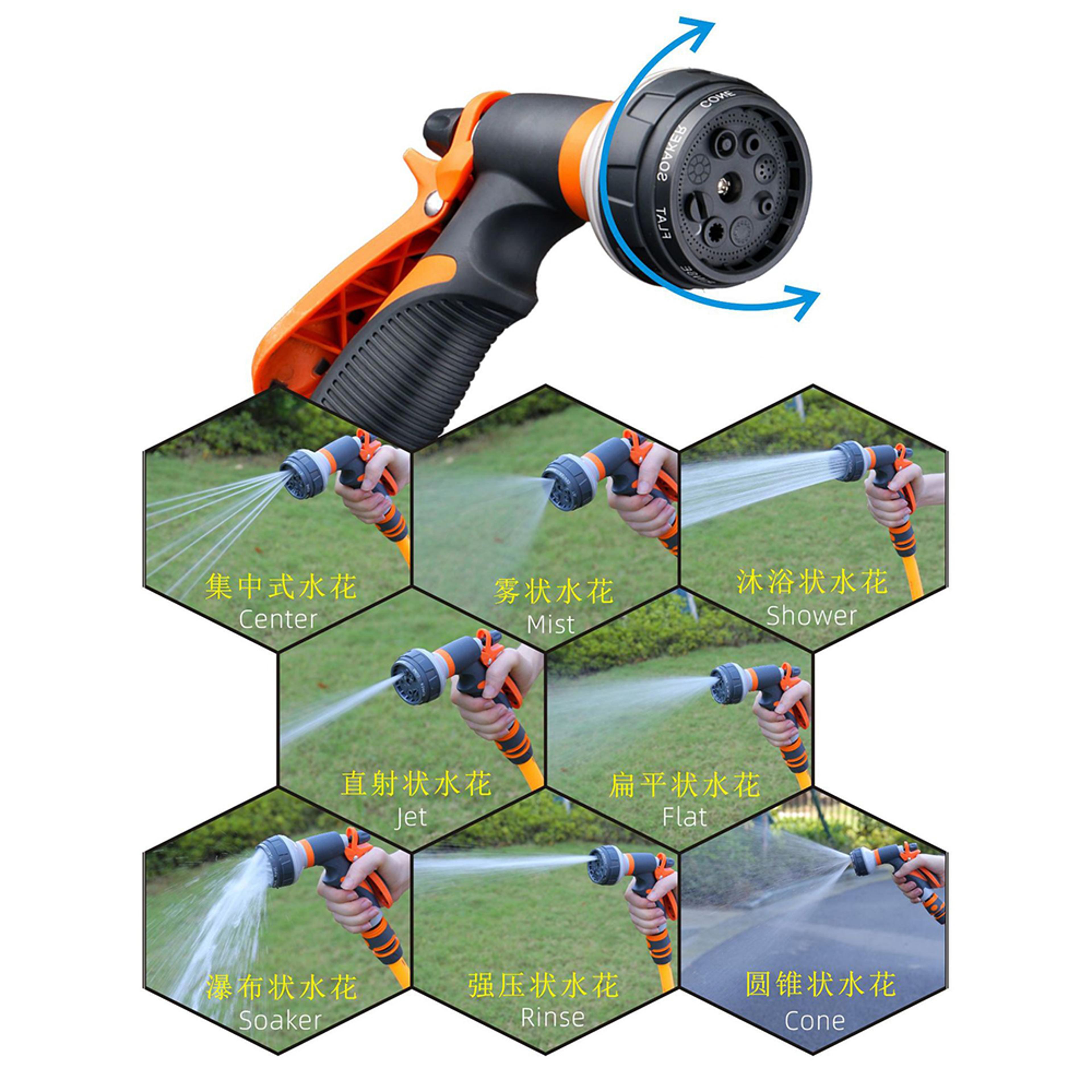 Mode Garden Hose Spray Nozzle With Adjustable Water Flow And Soft Grip 2