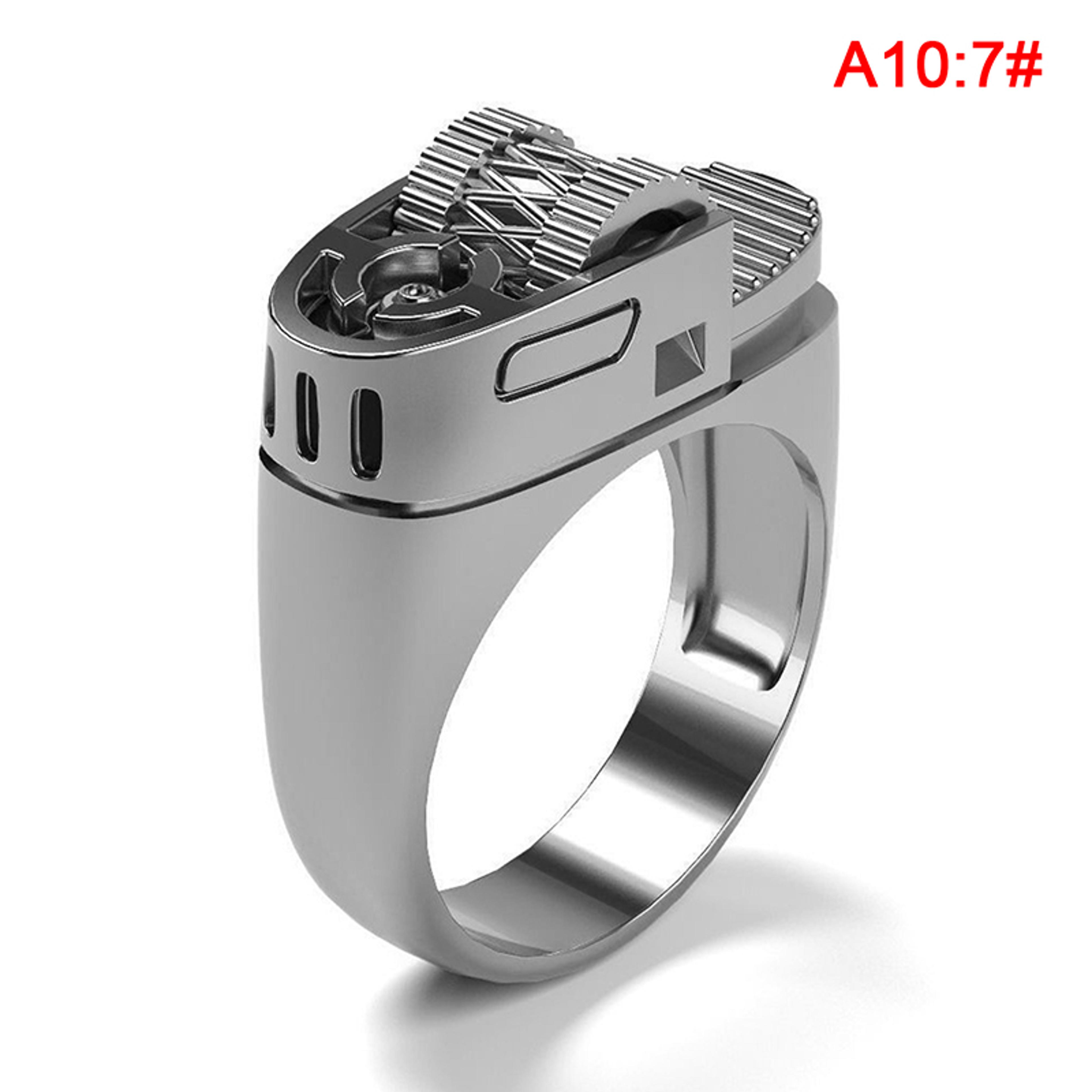 Vintage Lighter Ring Unisex Punk Hip Hop Jewelry In Gold Or Silver Color 7