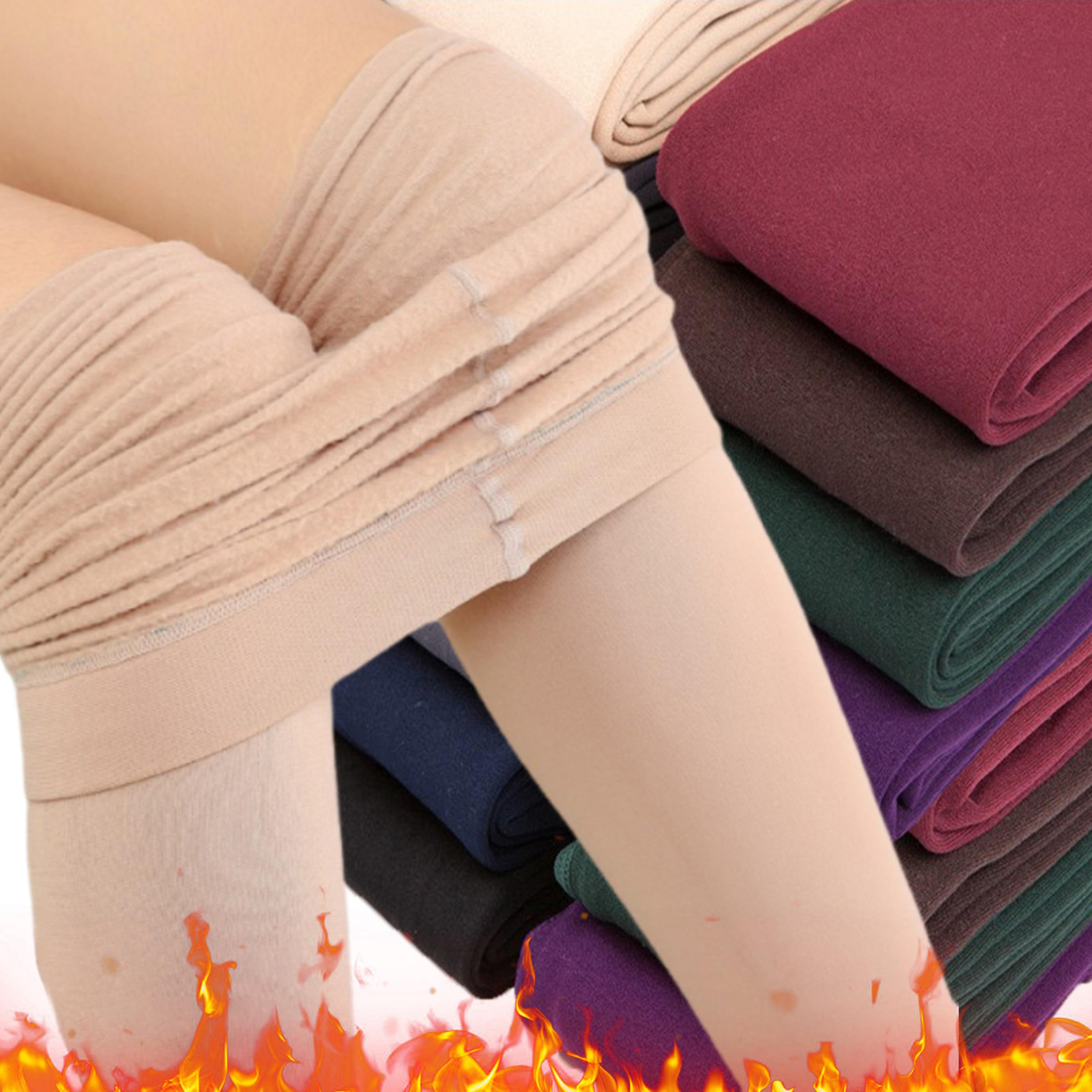 women's high waist thermal leggings thick stretchy seamless winter pants
