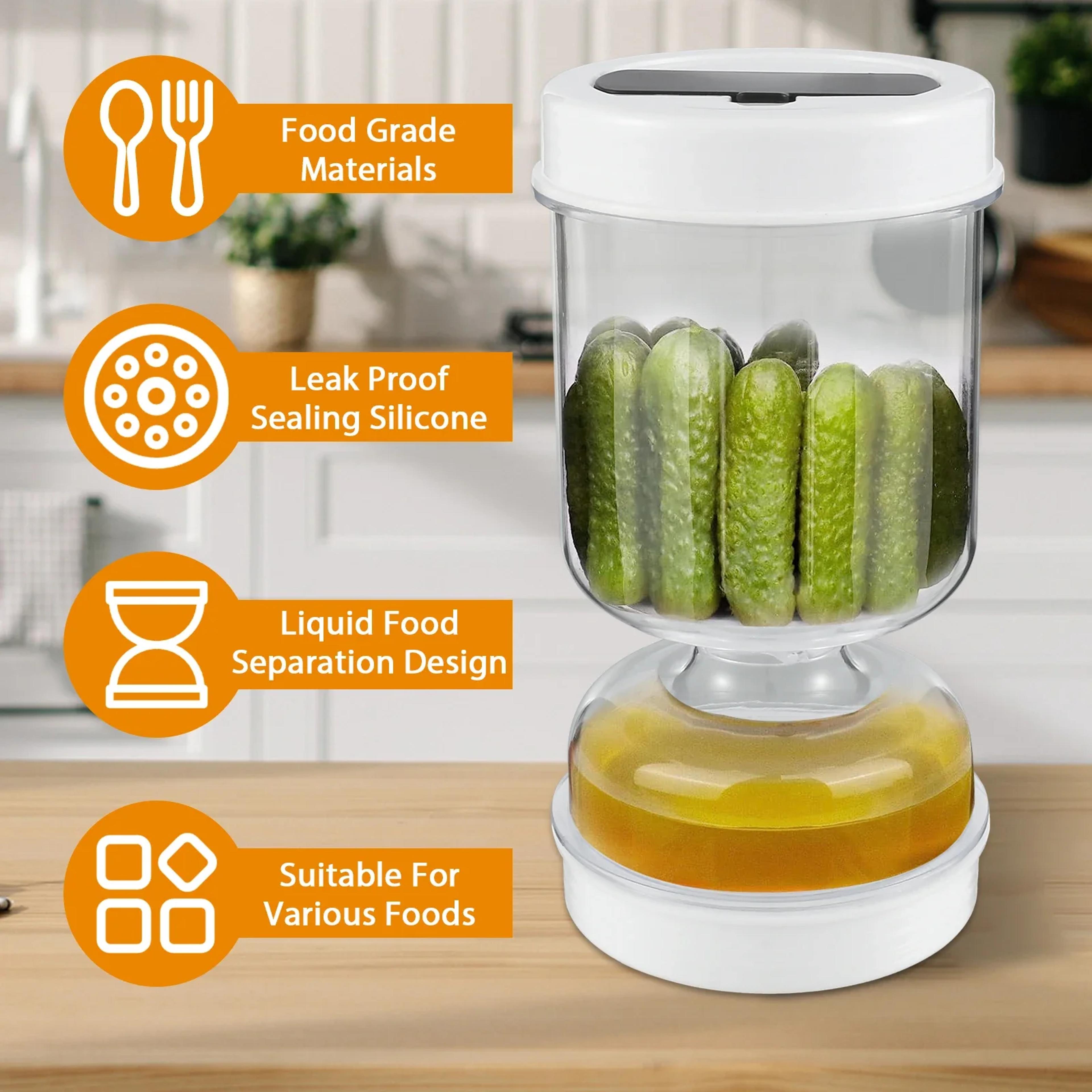 Pickle Jar With Fork And Airtight Leakproof Wet And Dry Separation Design 1