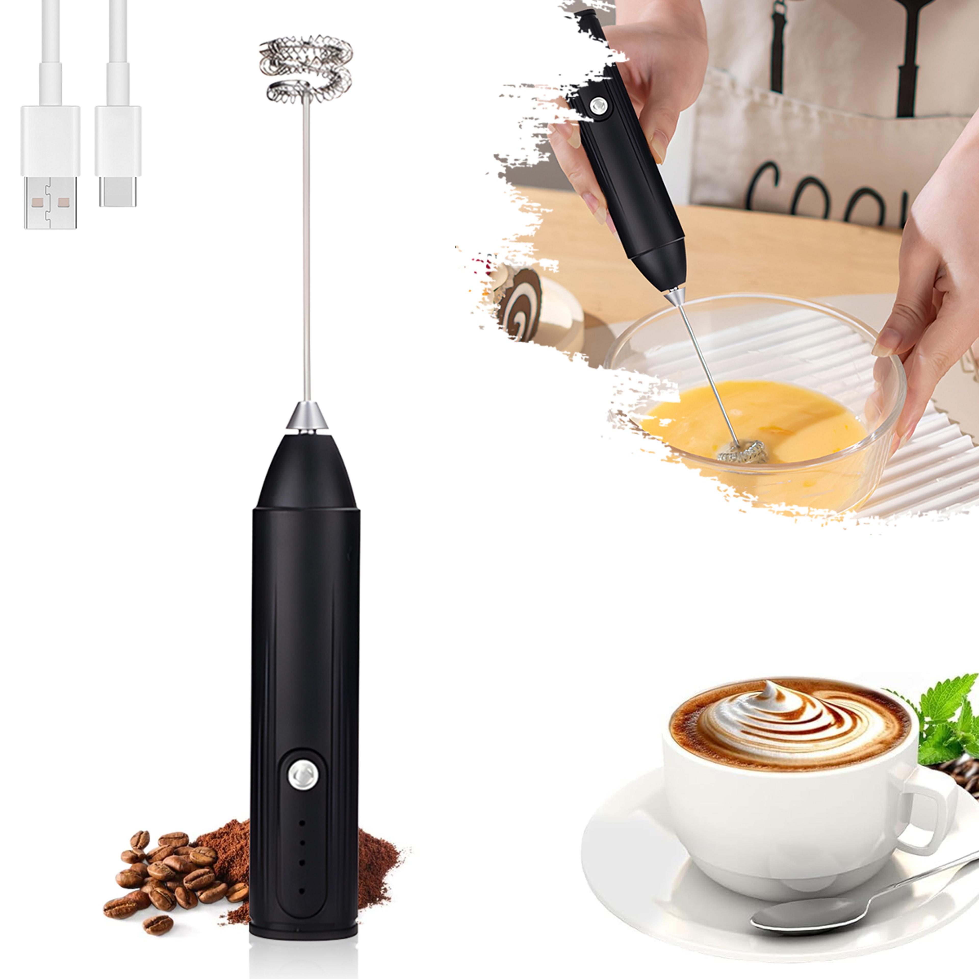 mini electric milk frother with 3 speeds and rechargeable battery