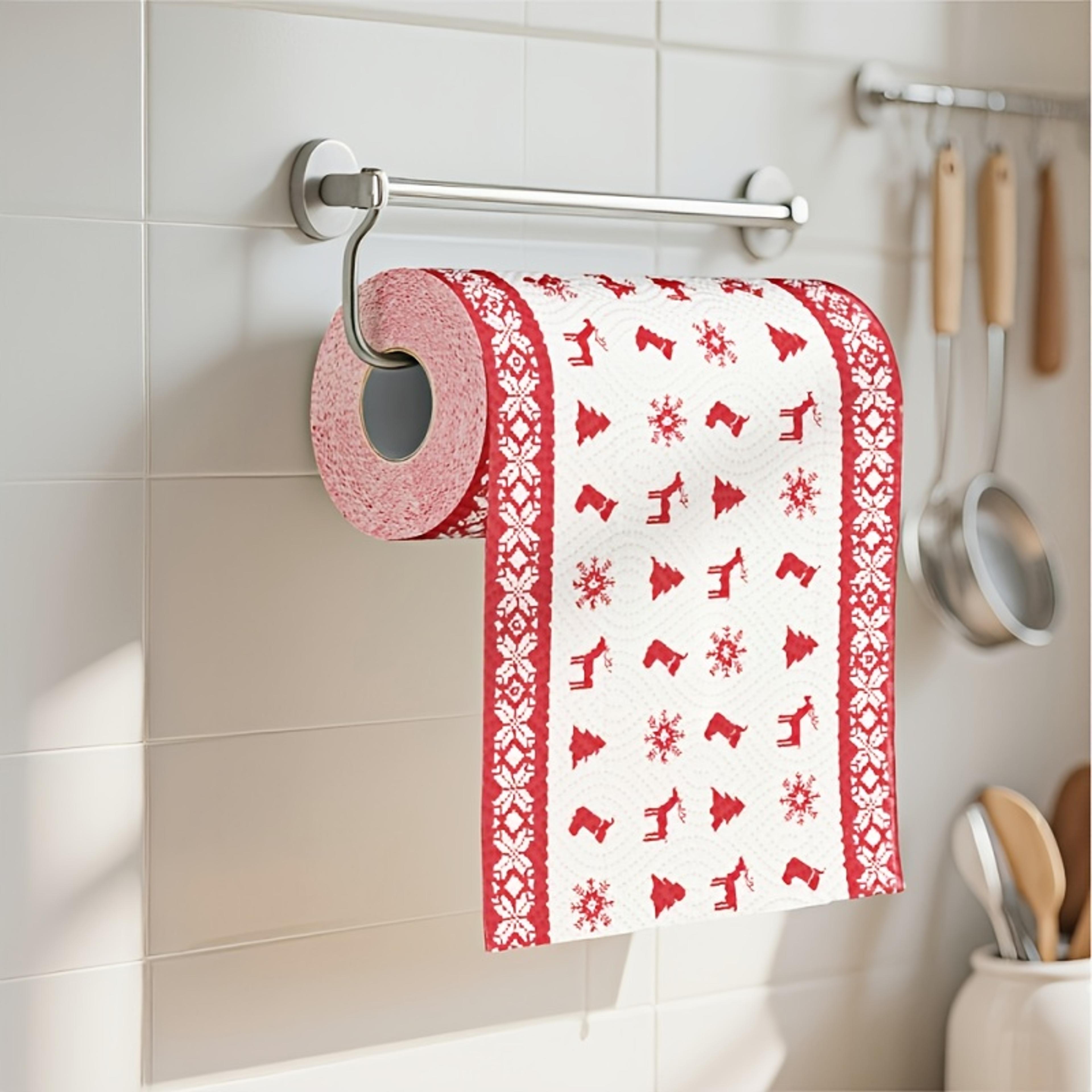 Christmas Kitchen Paper Roll  3Layer Disposable Cleaning Cloths 48 Sheets 1