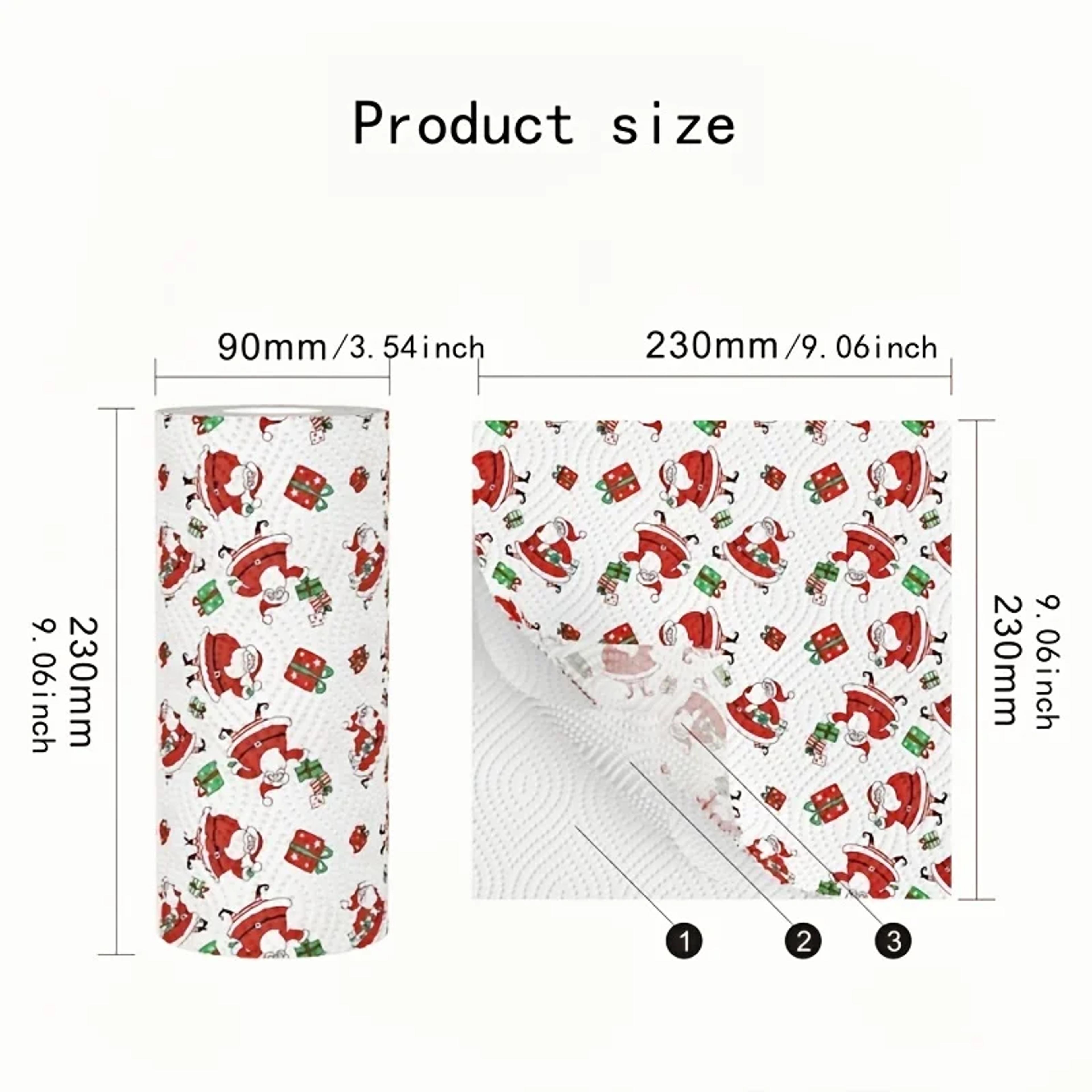 Christmas Kitchen Paper Roll  3Layer Disposable Cleaning Cloths 48 Sheets 5