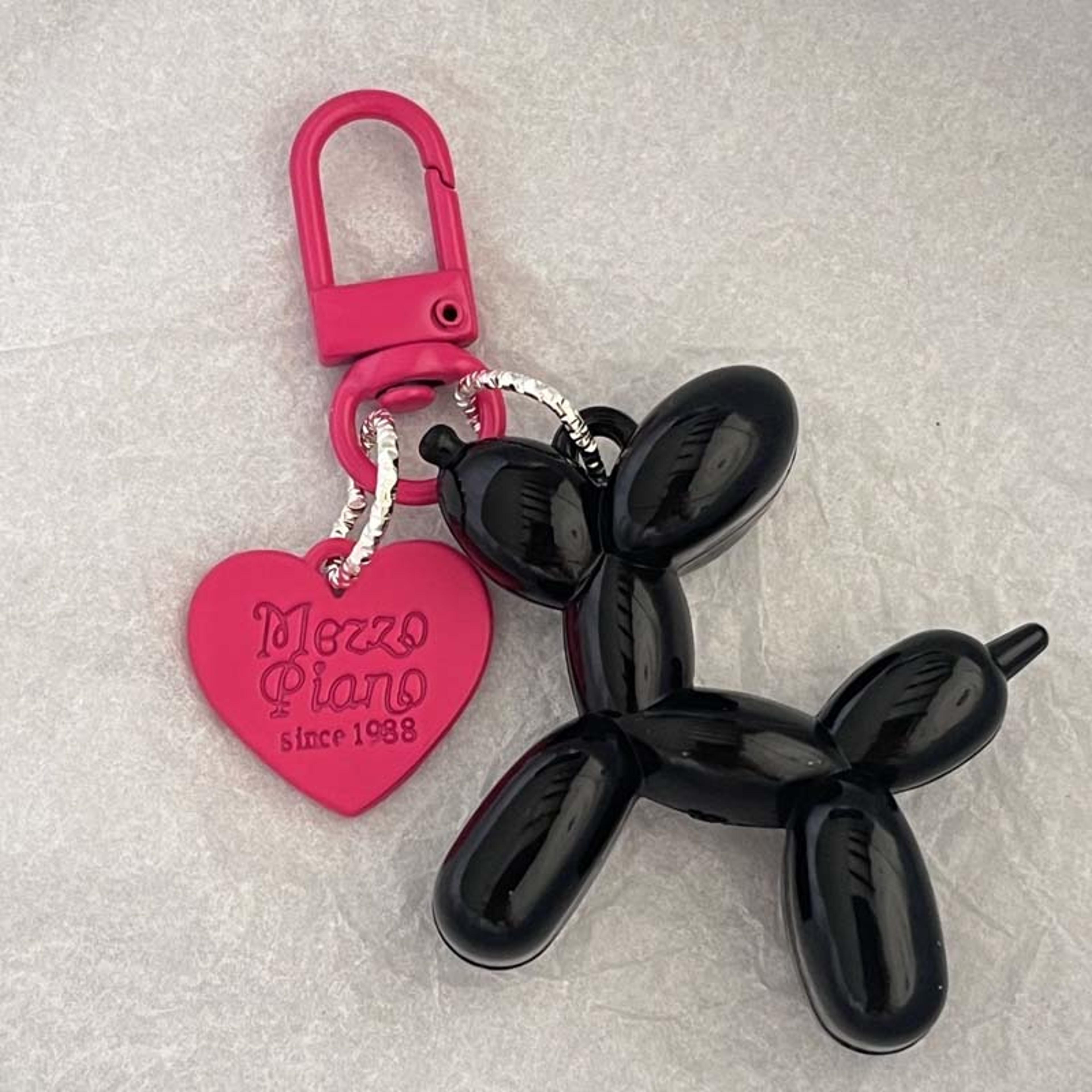 Y2K Balloon Dog Keychain Zinc Alloy Animal Bag Charm And Key Ring 7