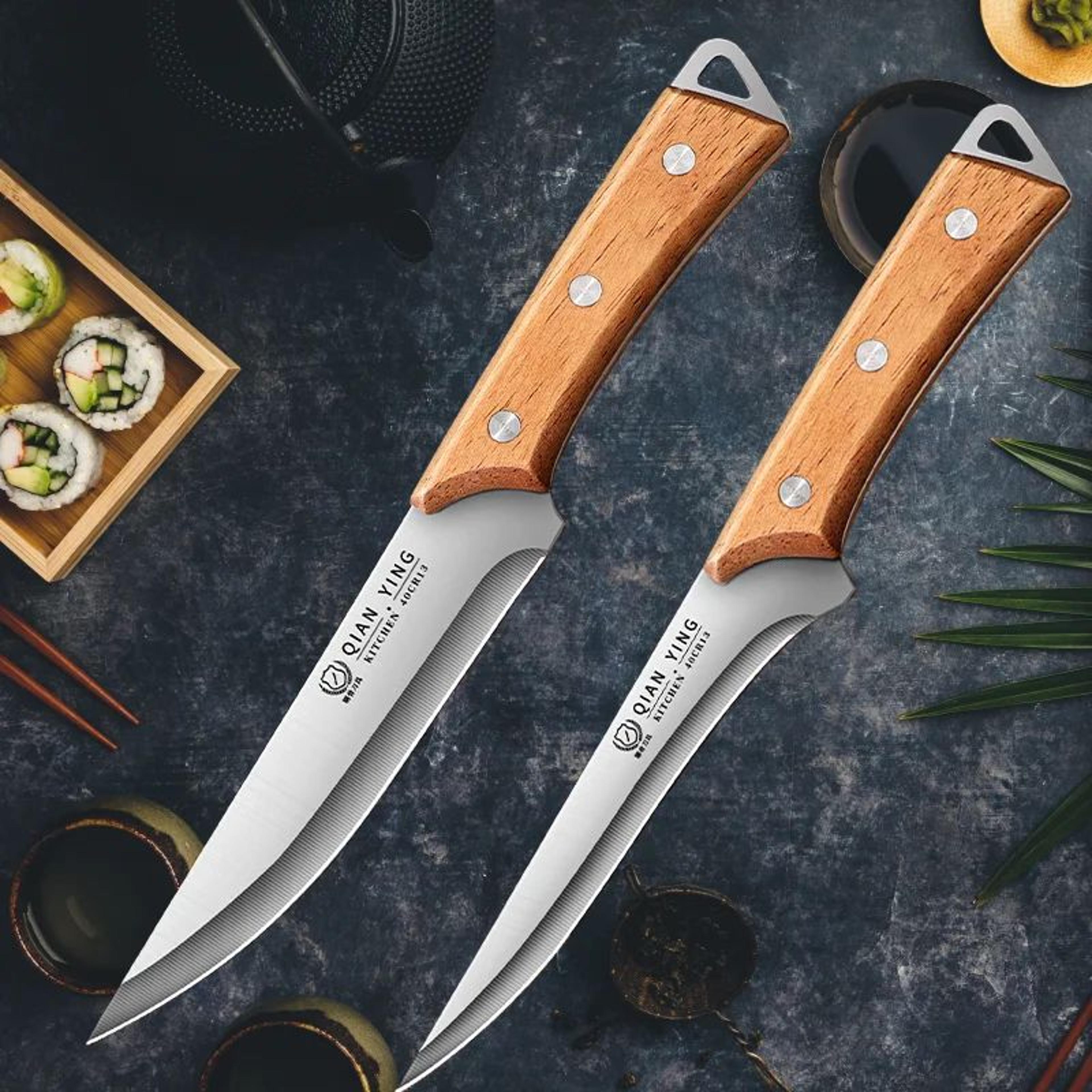 stainless steel butcher knife for meat cutting and animal processing