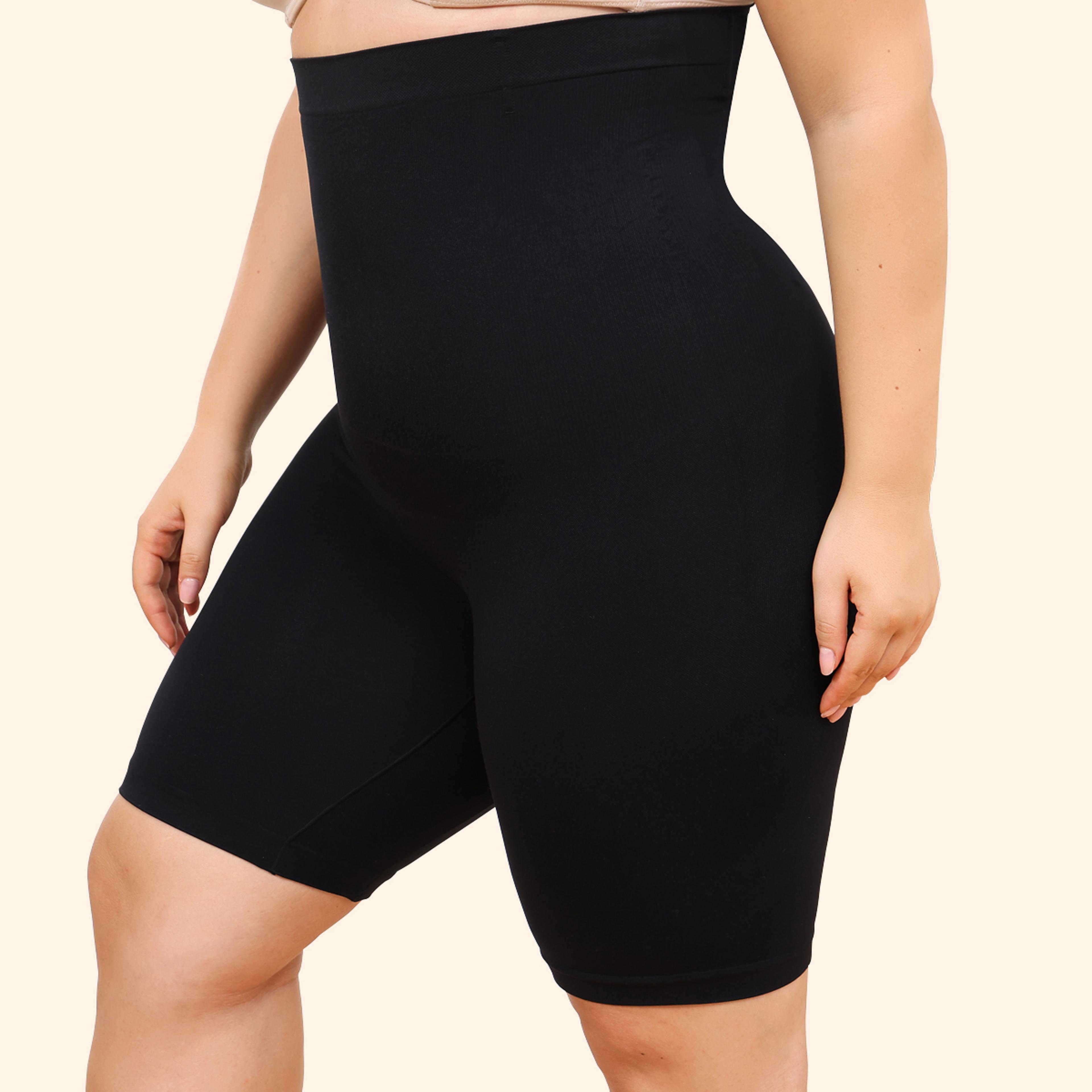 plus size high waisted seamless shaping leggings for women knee length