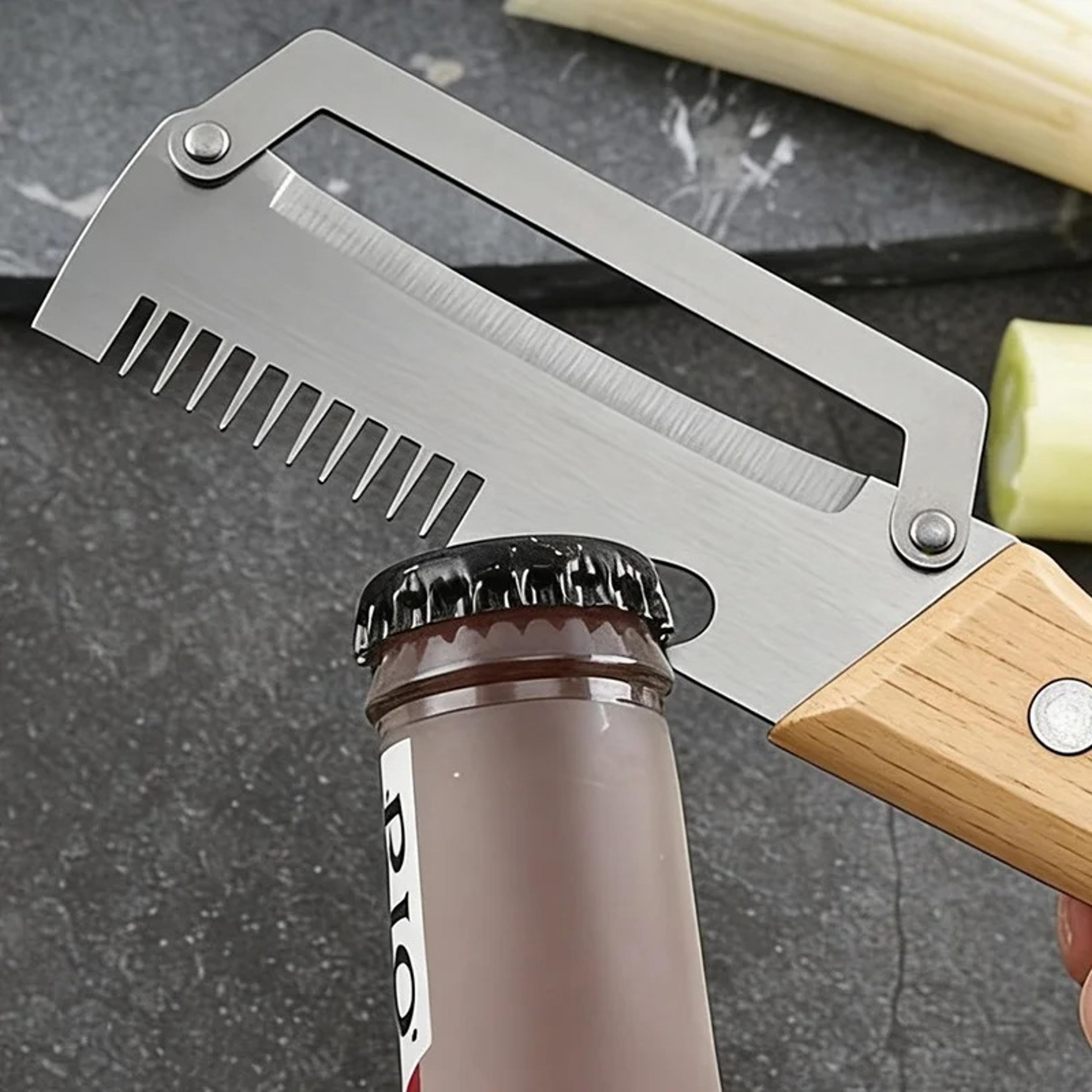 Multifunctional Stainless Steel Vegetable Peeler With Wooden Handle 4