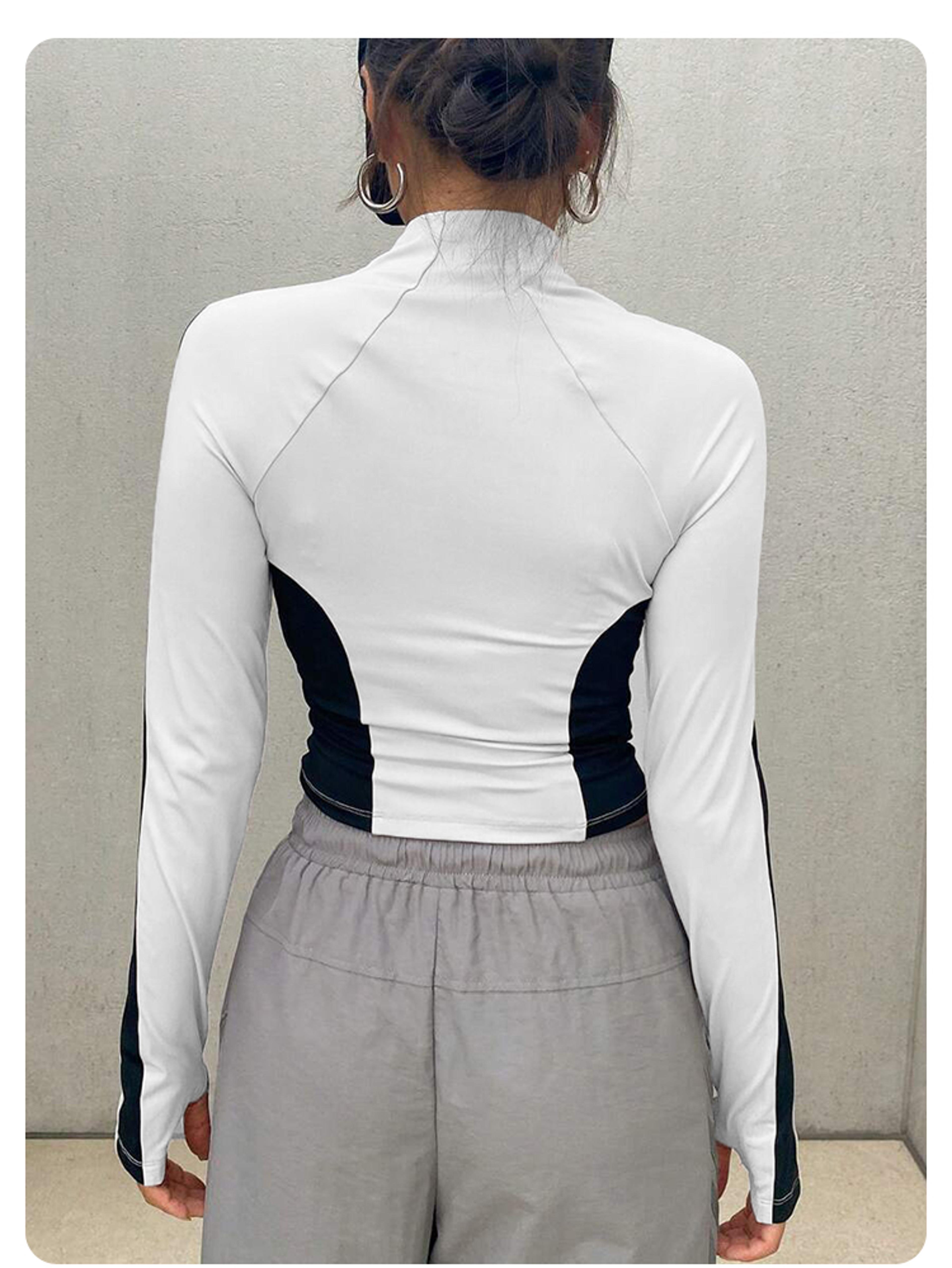 Womens Slim Fit Quick Dry Yoga Jacket With Full Zip And Stand Up Collar 2
