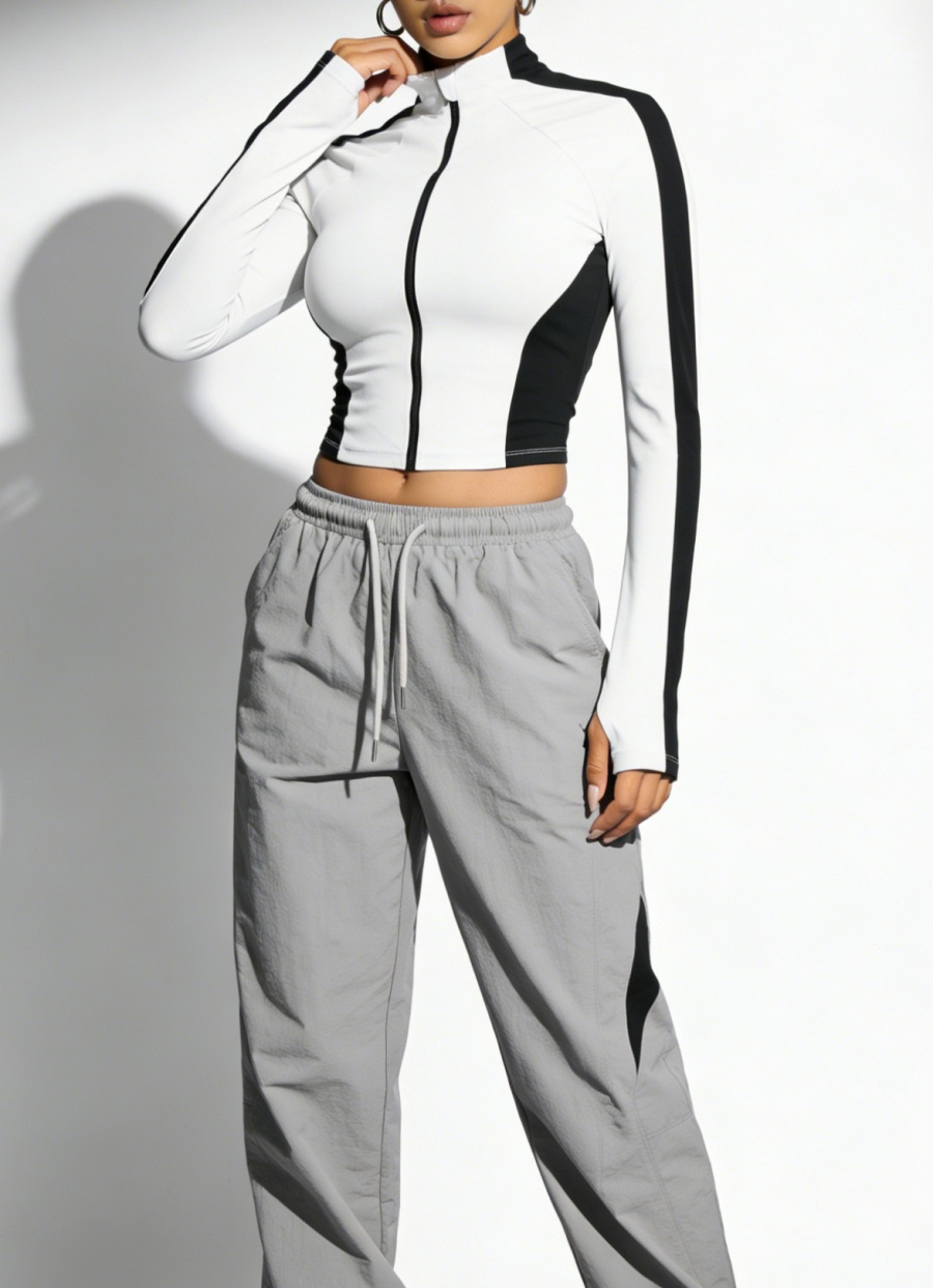 Womens Slim Fit Quick Dry Yoga Jacket With Full Zip And Stand Up Collar 5