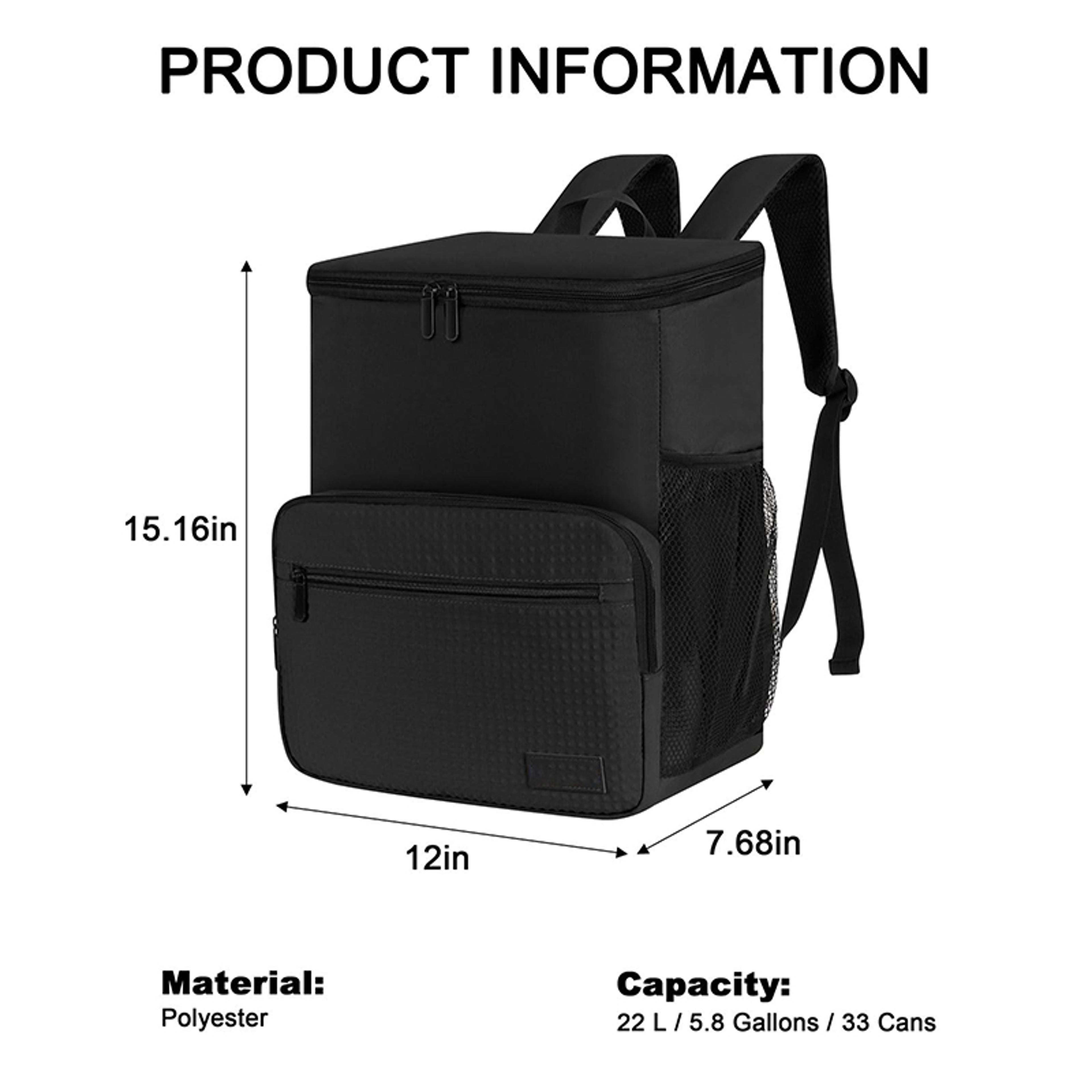 Insulated Food Delivery Backpack Large Capacity Portable Cooler Bag 5