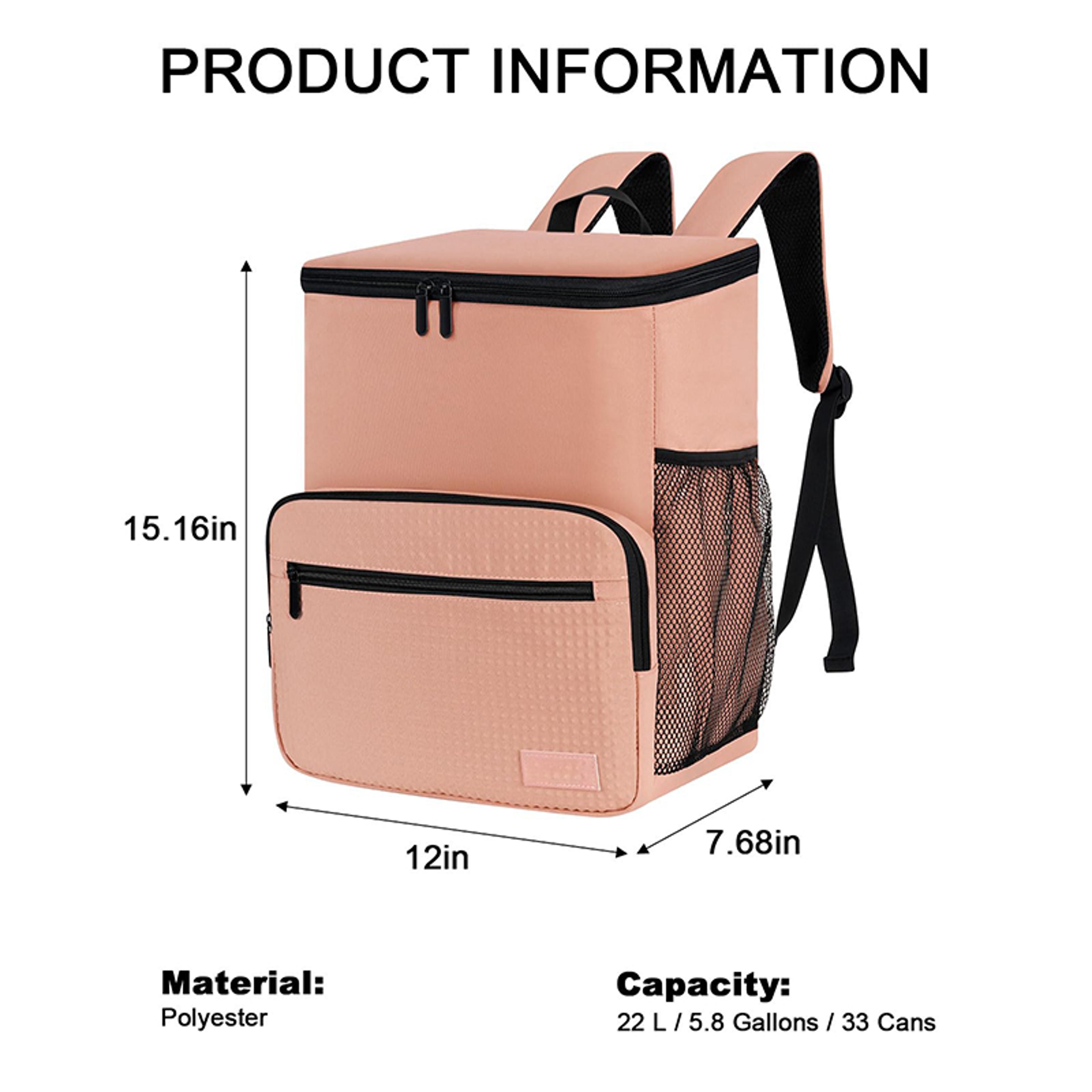 Insulated Food Delivery Backpack Large Capacity Portable Cooler Bag 7