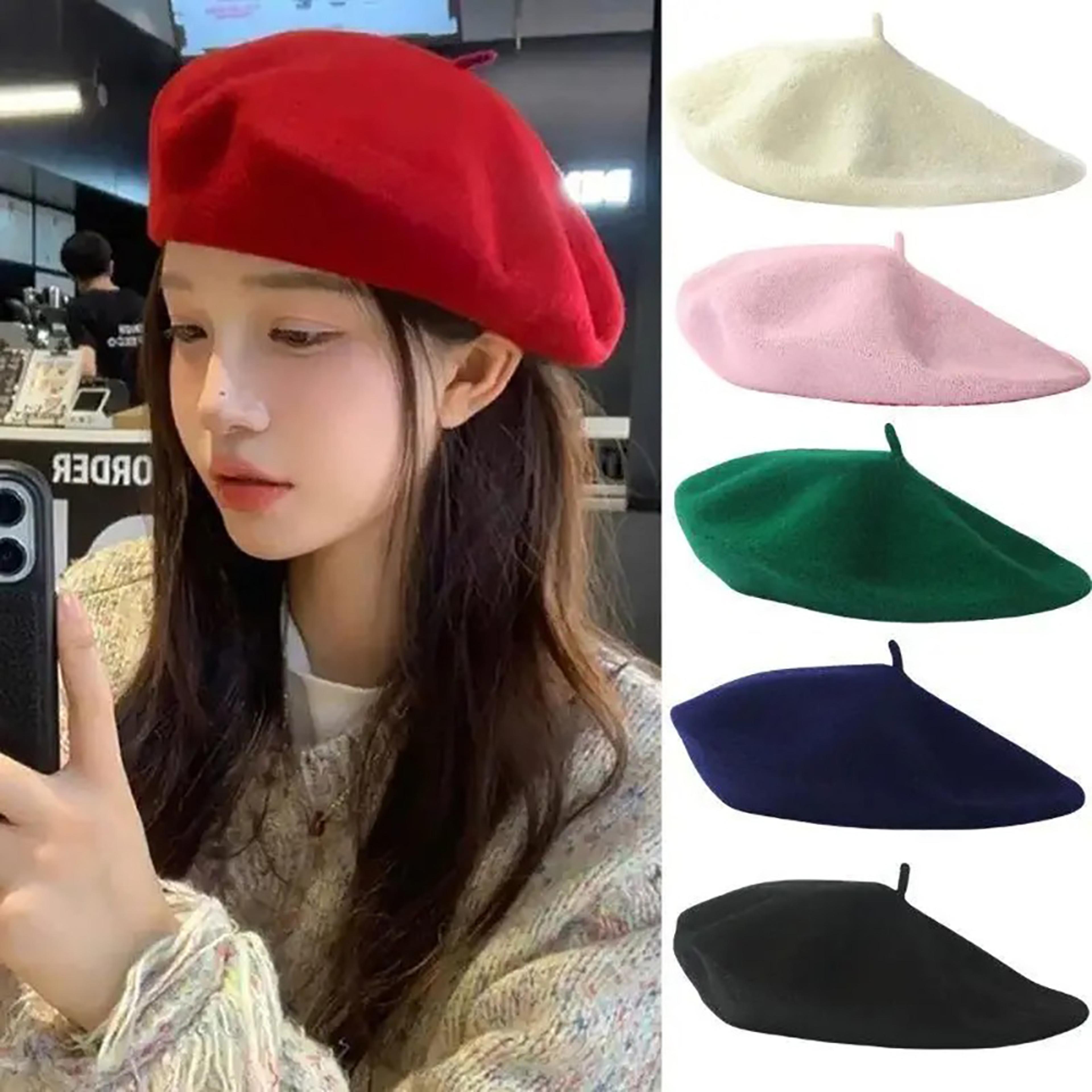 Classic French Beret Hat For Women  Soft Vintage Solid Color Artist Cap 1