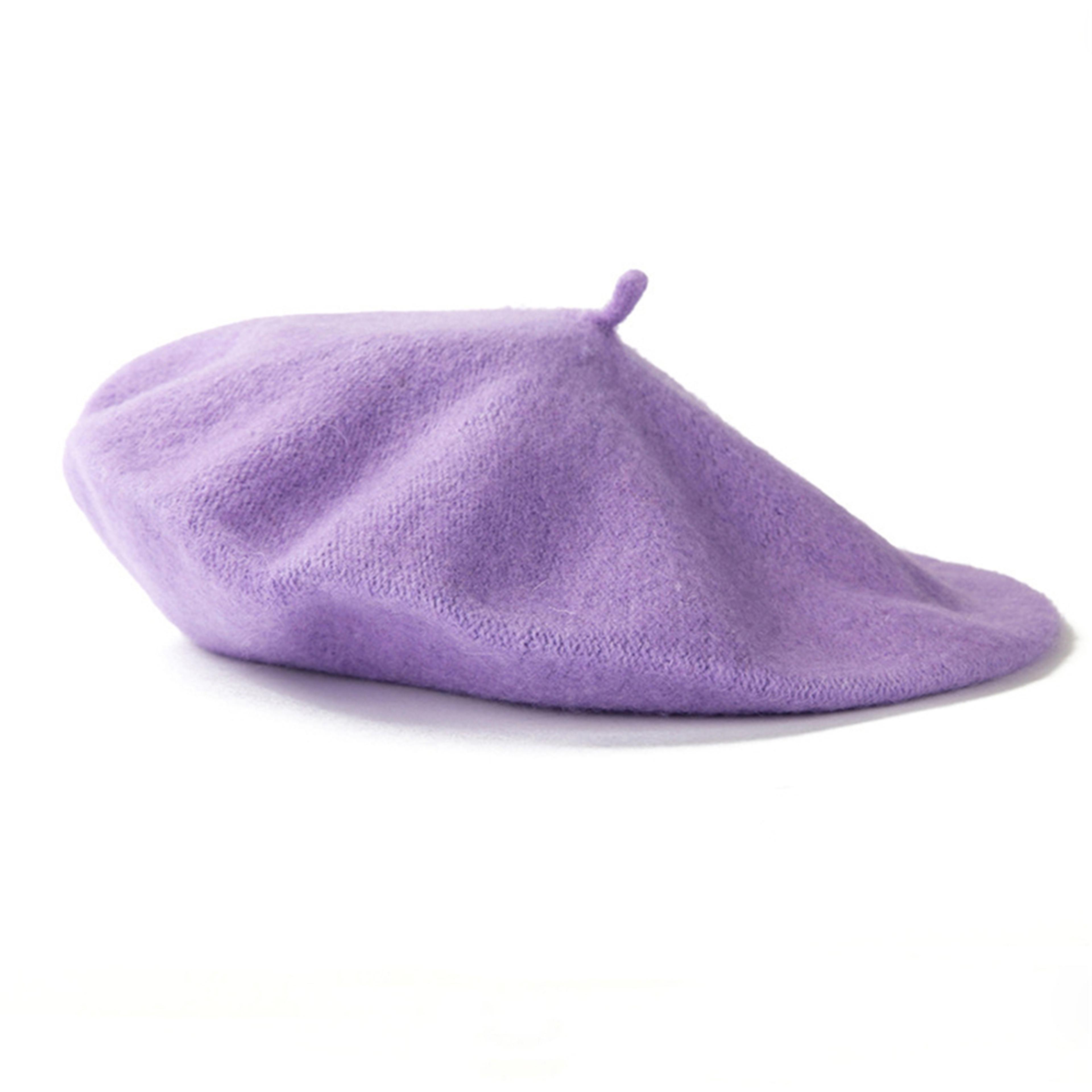 Classic French Beret Hat For Women  Soft Vintage Solid Color Artist Cap 16