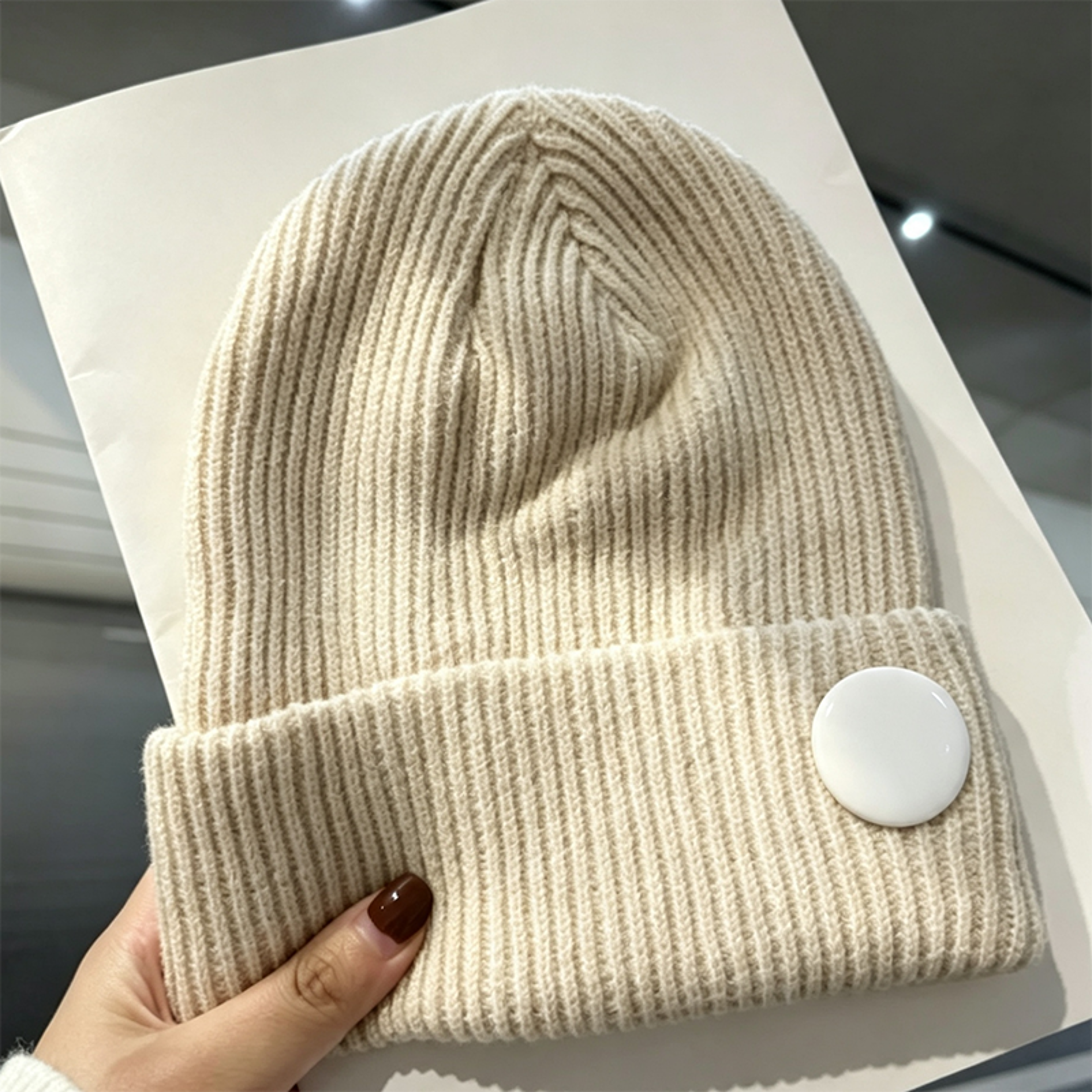 Unisex Ribbed Knit Beanie Hat With Stretch Fit And Cuffed Winter Design 12