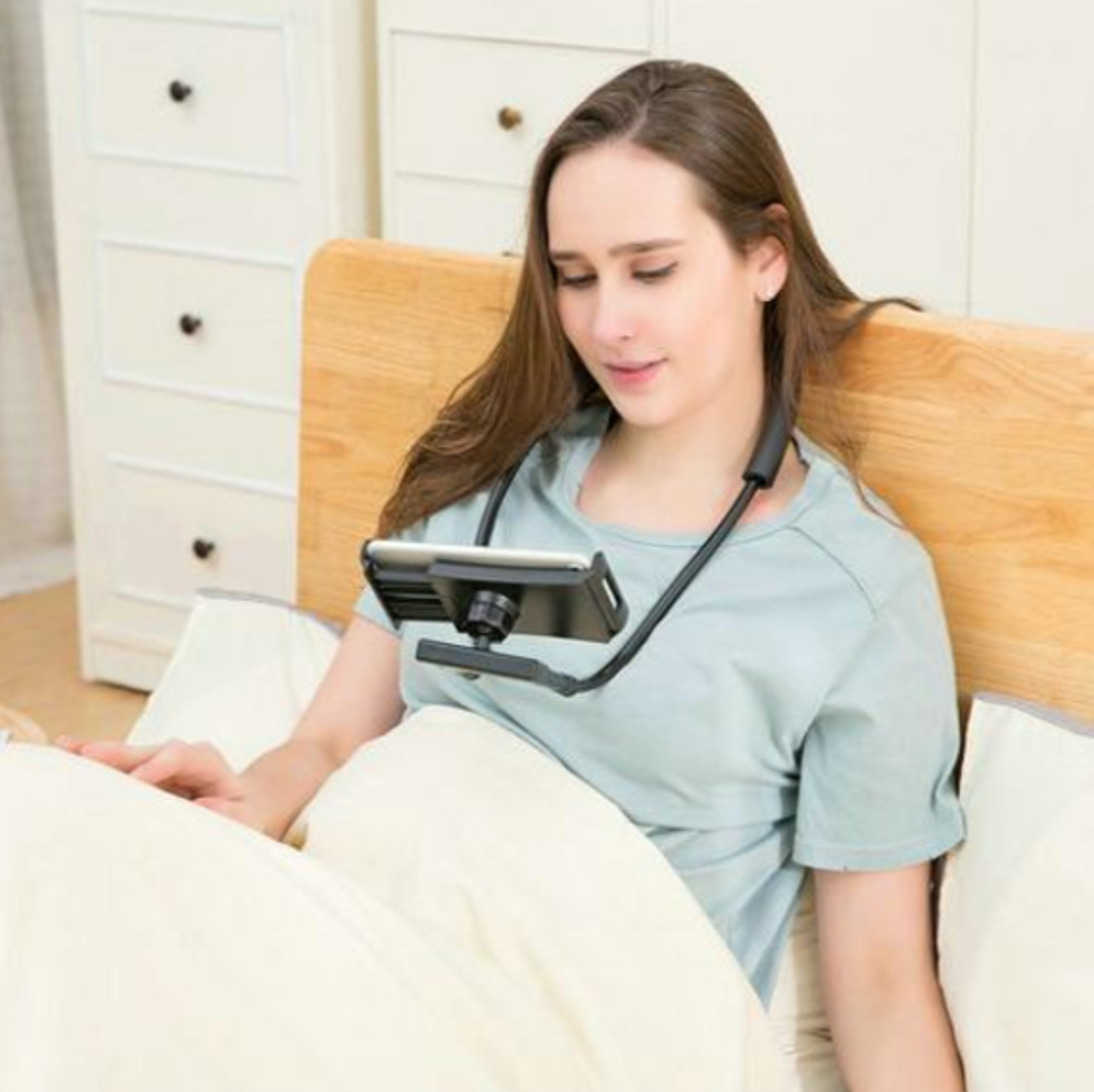 flexible lazy neck phone holder – universal gooseneck cell phone stand for smartphones, tablets & more