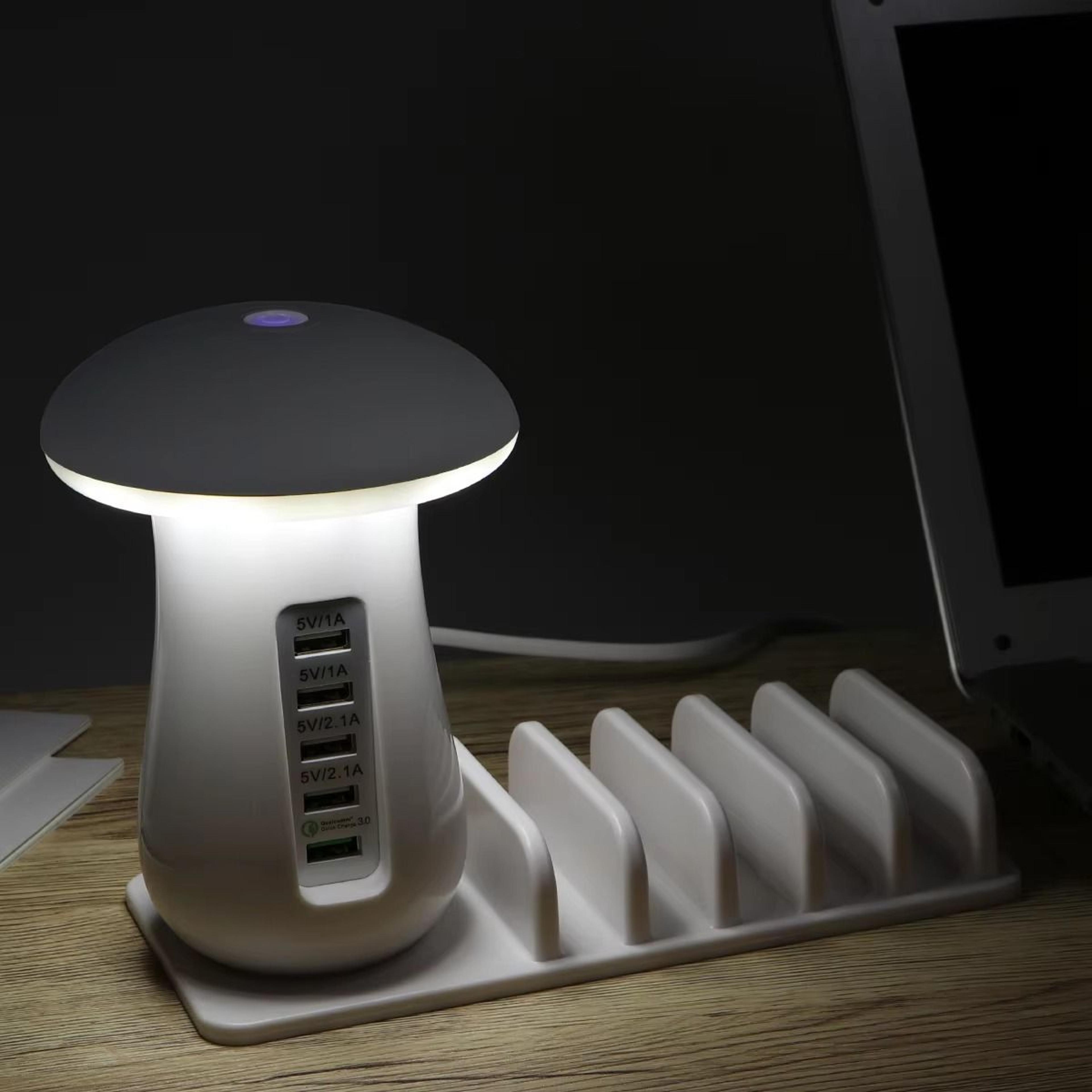 Modern Mushroom Design USB Charger Lamp