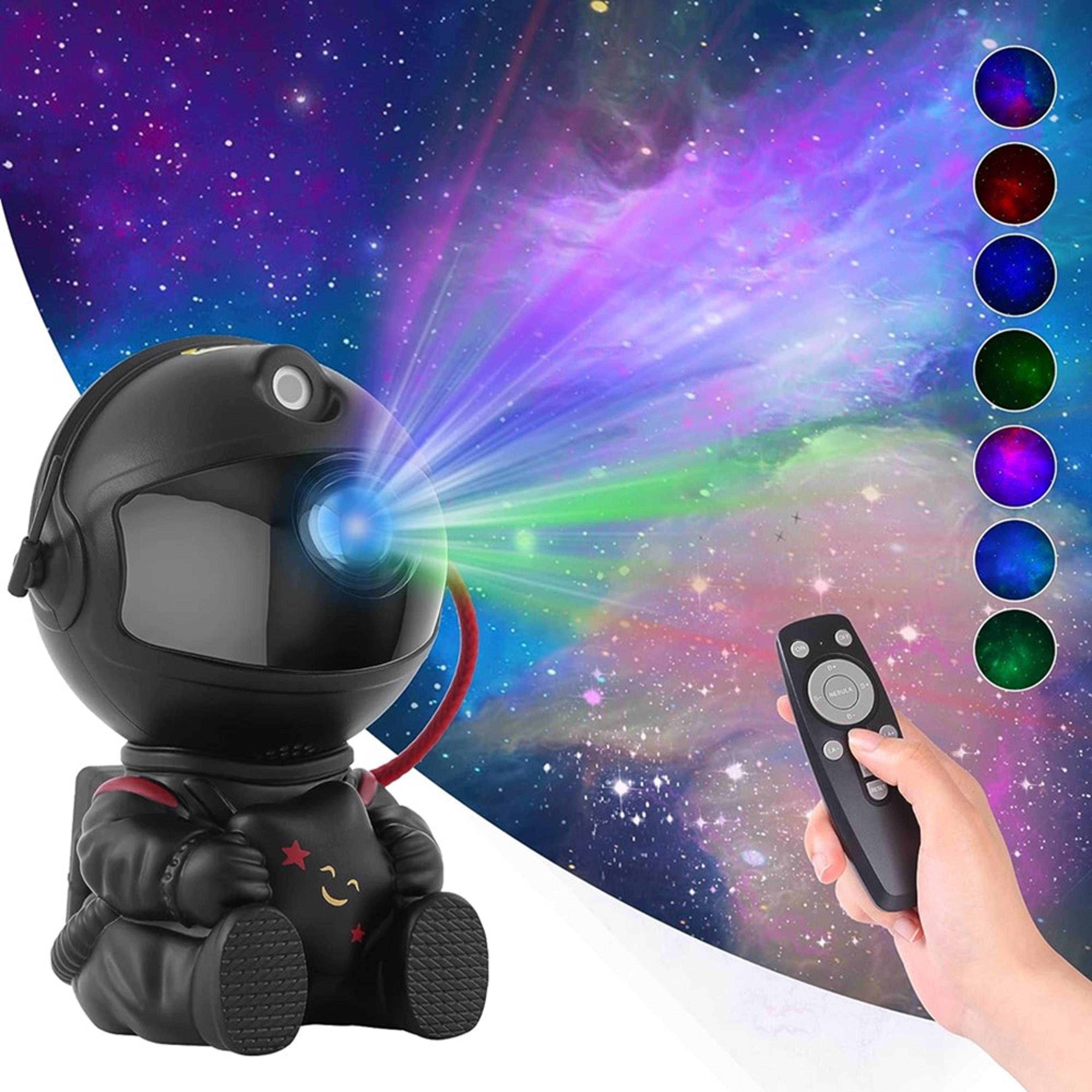 creative astronaut starry sky projection light, full of stars nebula, moon lamp for bedroom ambiance, spaceman laser