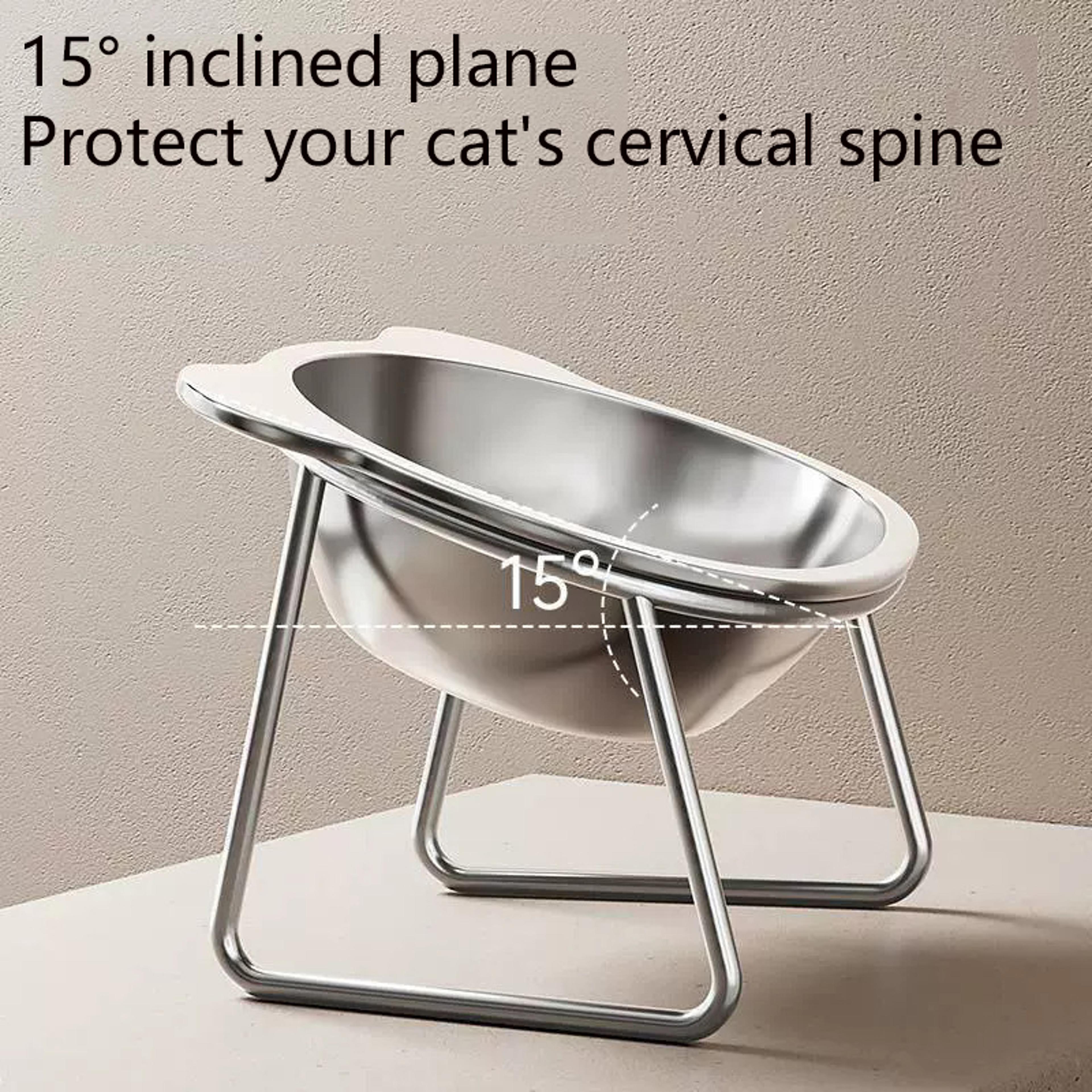 ErgoFeast Tilted Cat Bowl With Stainless Steel Stand 3