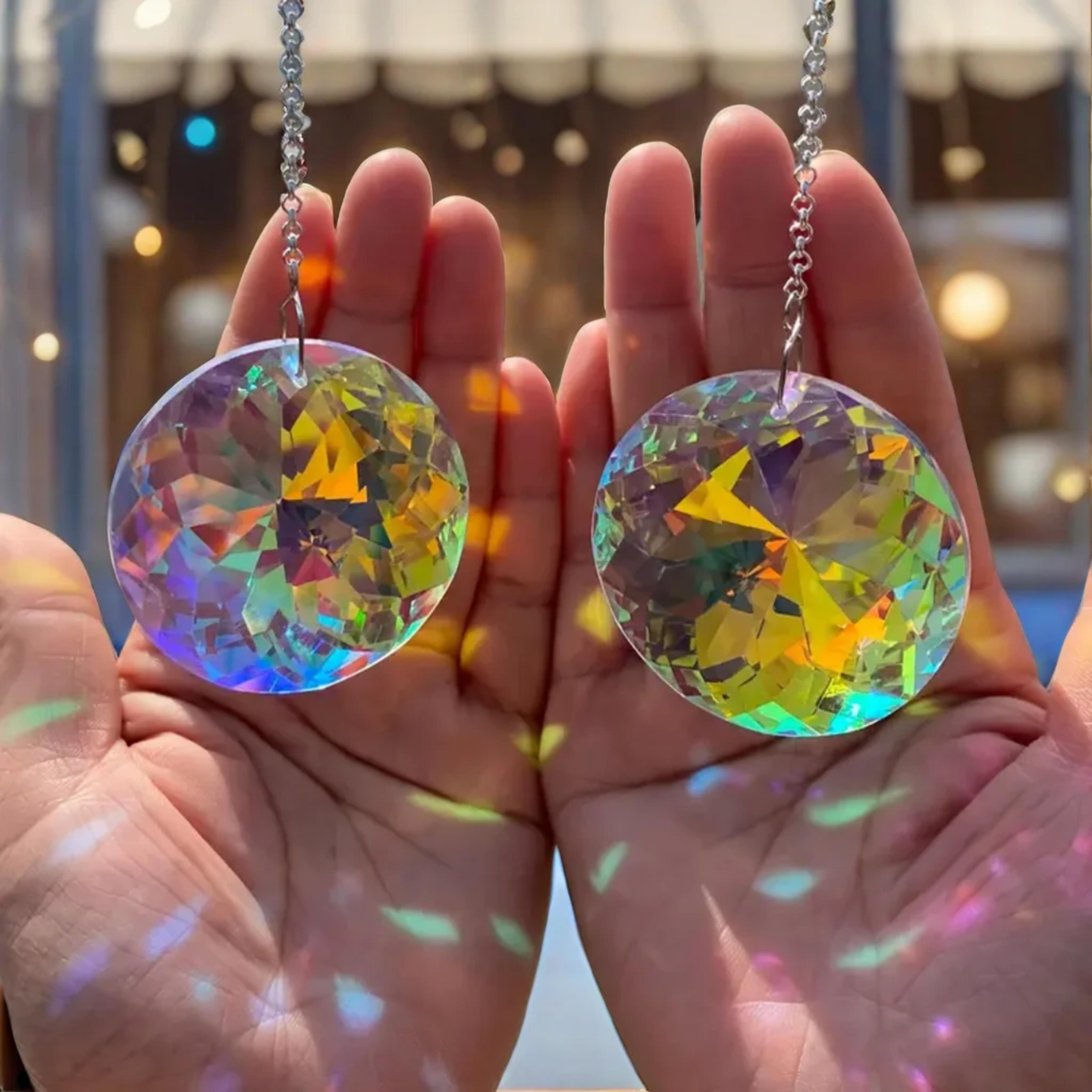 elegant crystal sun catchers set glass prism rainbow maker for window hanging decor