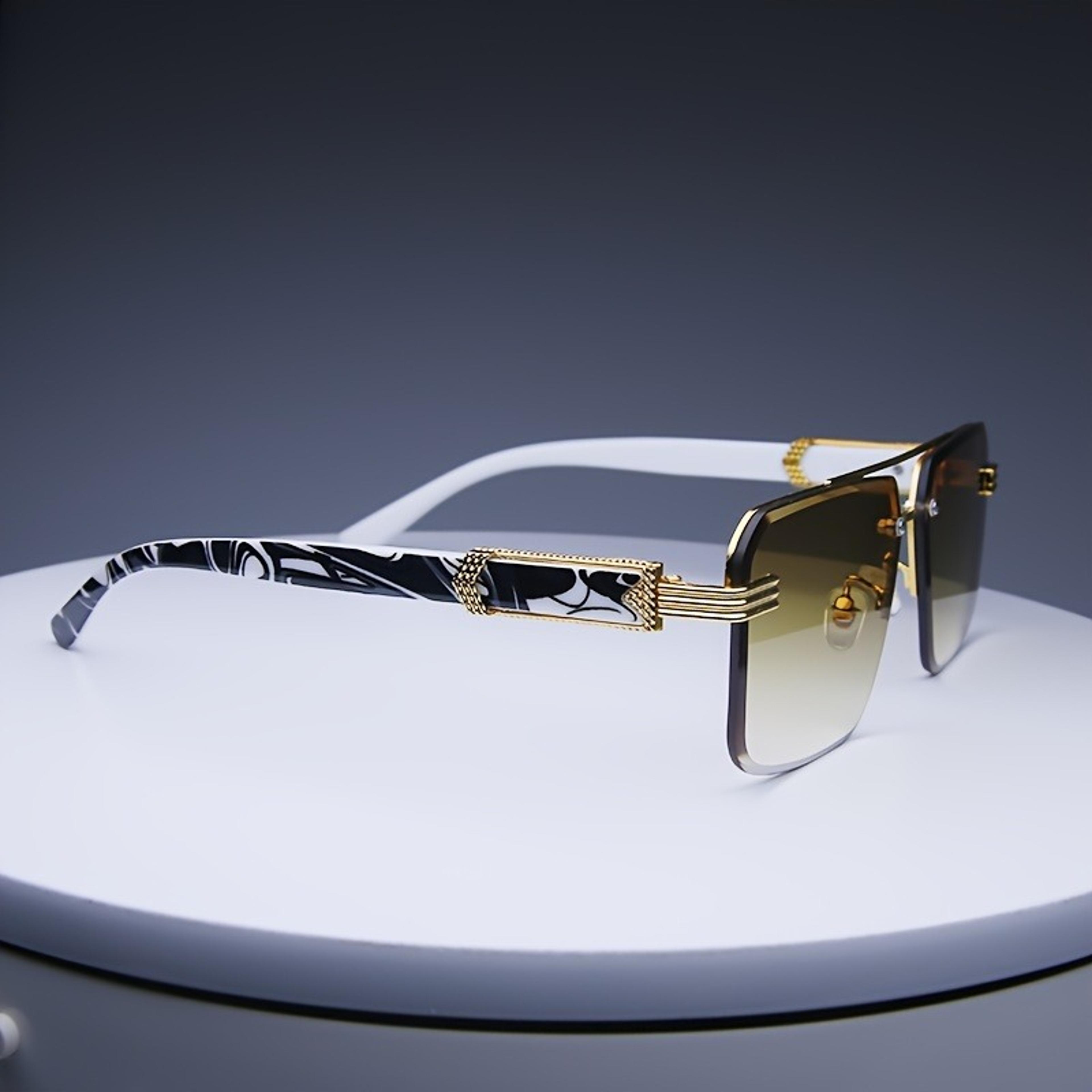 Classic Unisex Rimless Sunglasses Small Square Frameless Travel Shades With UV Protection 2
